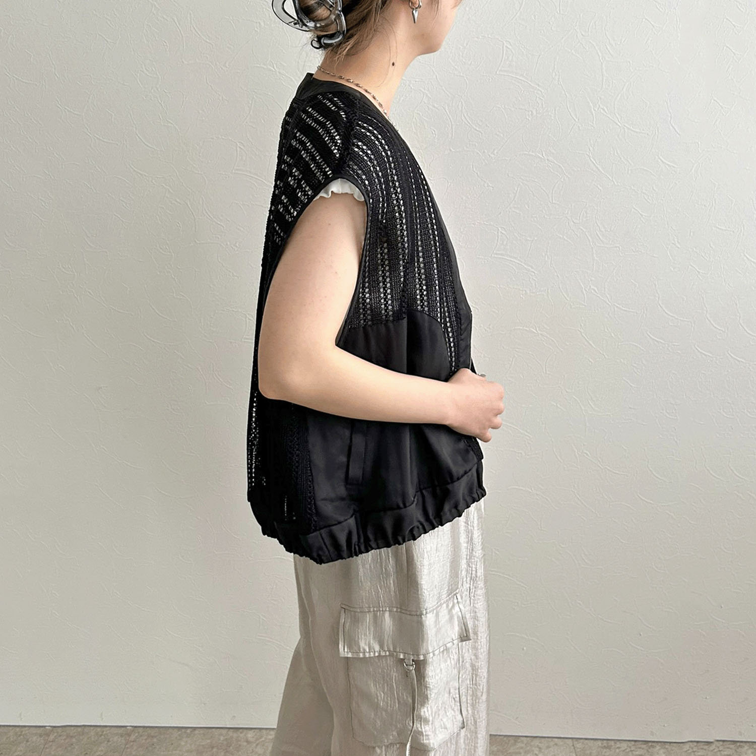 【InstaLive】LHELBIE（レルビエ） ストライプメッシュジレ - 画像12