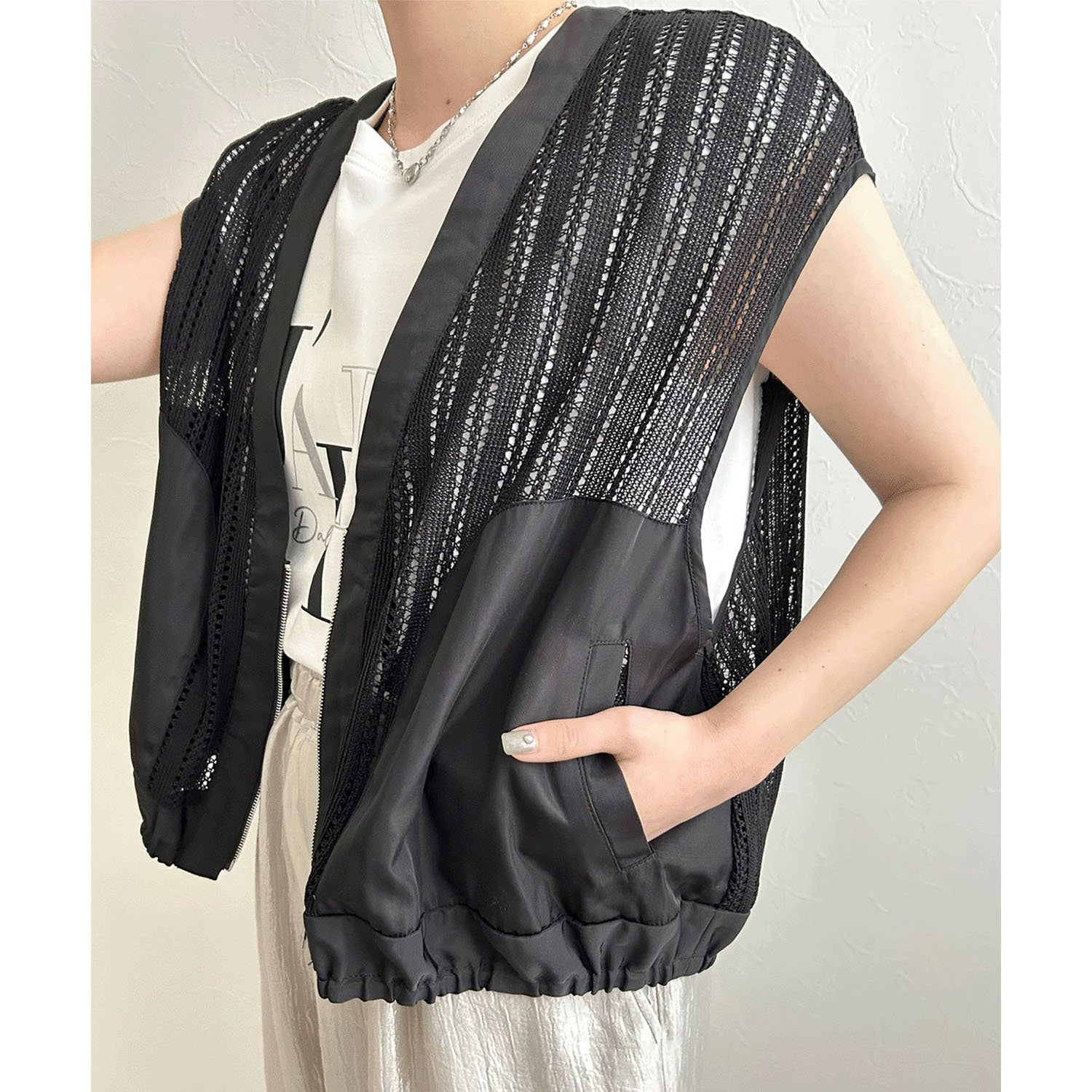 【InstaLive】LHELBIE（レルビエ） ストライプメッシュジレ - 画像13