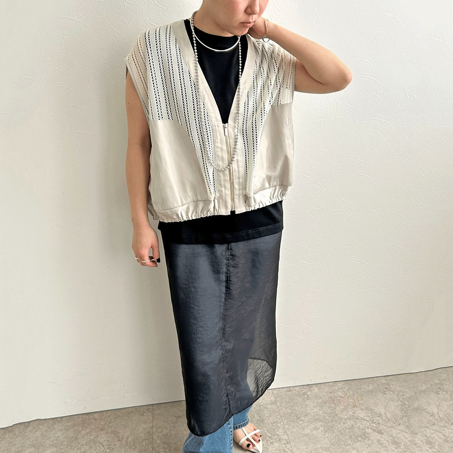 【InstaLive】LHELBIE（レルビエ） ストライプメッシュジレ - 画像26