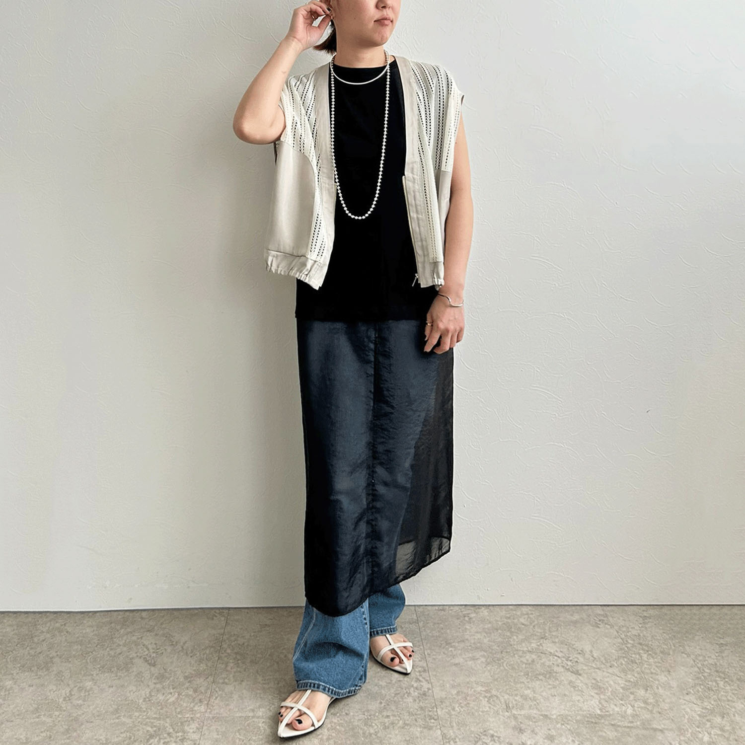 【InstaLive】LHELBIE（レルビエ） ストライプメッシュジレ - 画像31