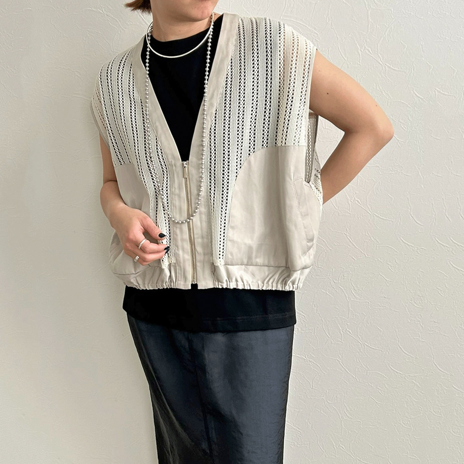 【InstaLive】LHELBIE（レルビエ） ストライプメッシュジレ - 画像33