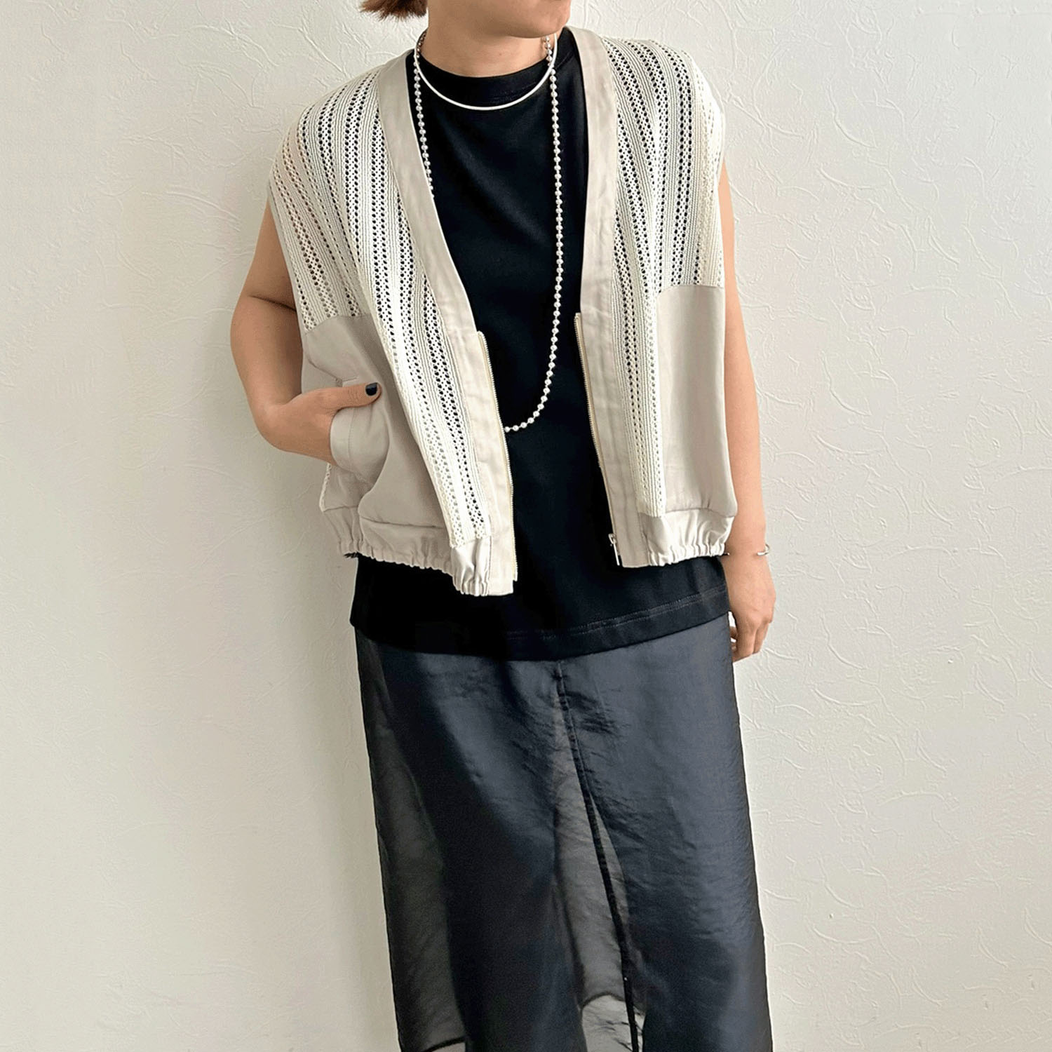 【InstaLive】LHELBIE（レルビエ） ストライプメッシュジレ - 画像35