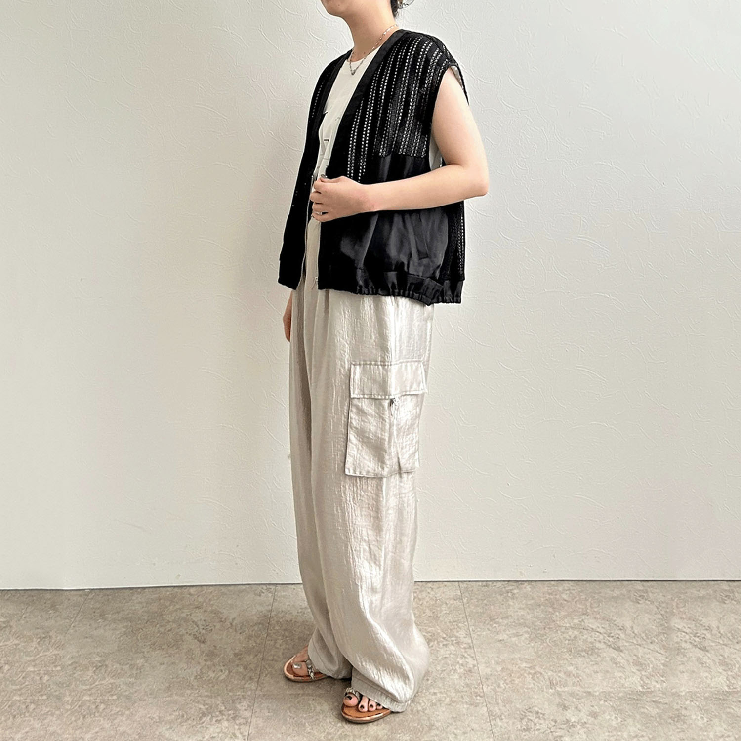 【InstaLive】LHELBIE（レルビエ） ストライプメッシュジレ - 画像7