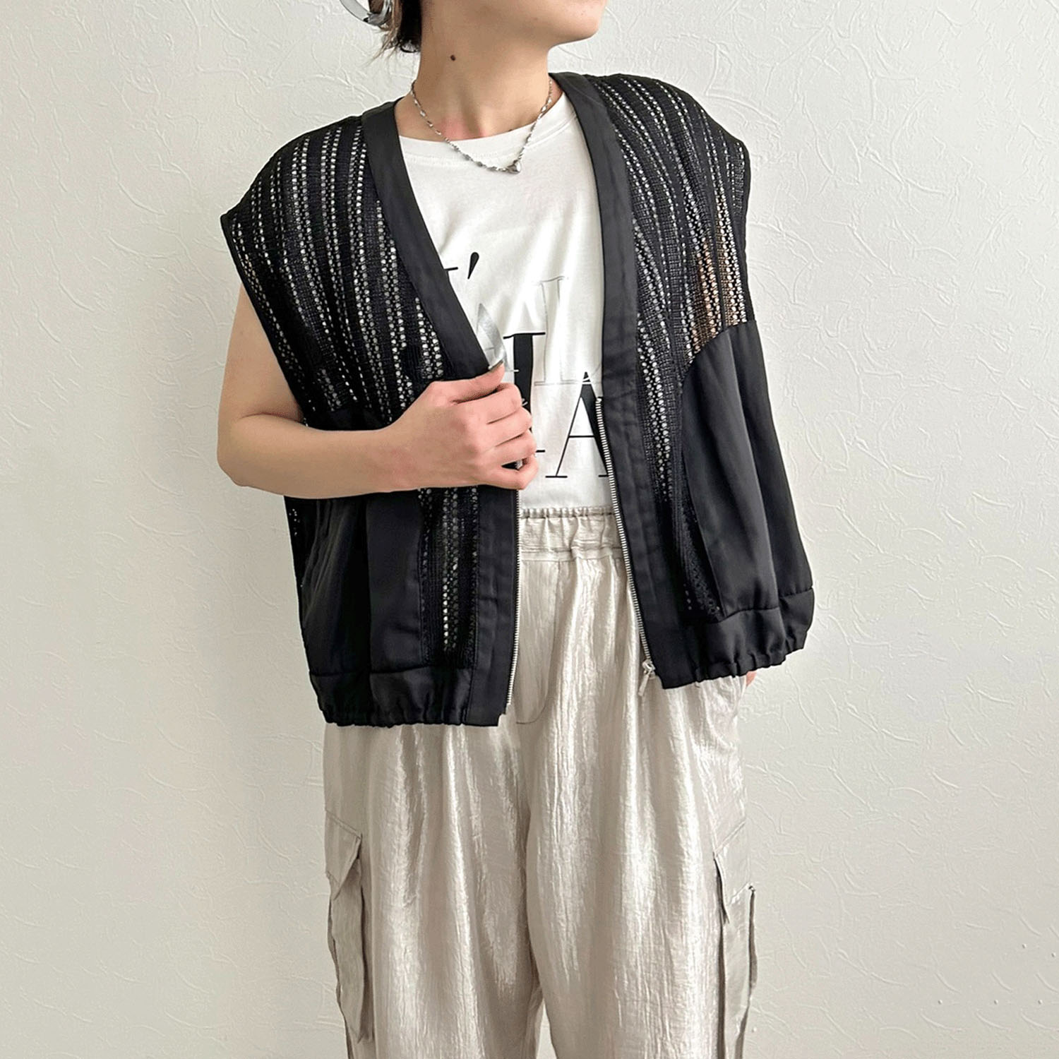 【InstaLive】LHELBIE（レルビエ） ストライプメッシュジレ - 画像9