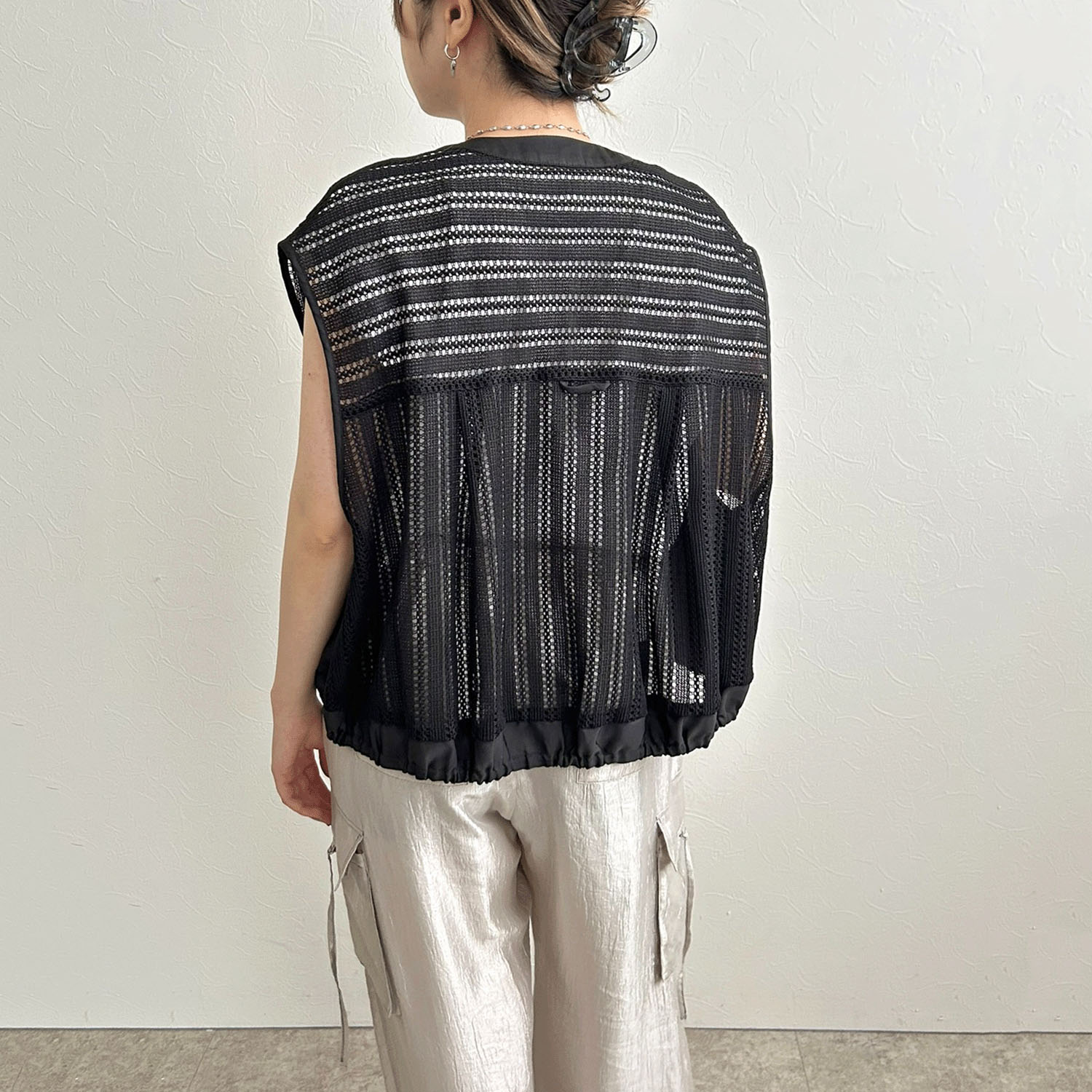 【InstaLive】LHELBIE（レルビエ） ストライプメッシュジレ - 画像10