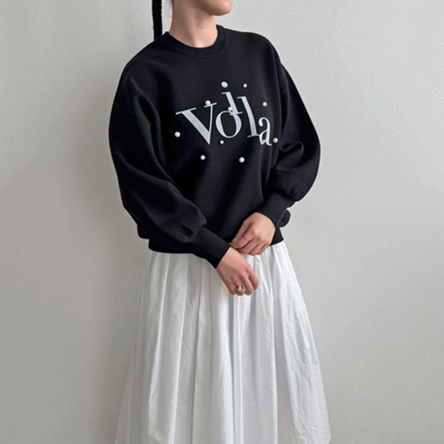 LHELBIE ロゴ×パールニットトップス - 画像3