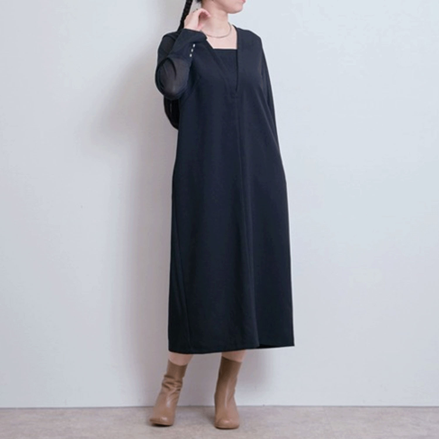 【Insta Live】 LHELBIE  シアースリーブワンピース - 画像3