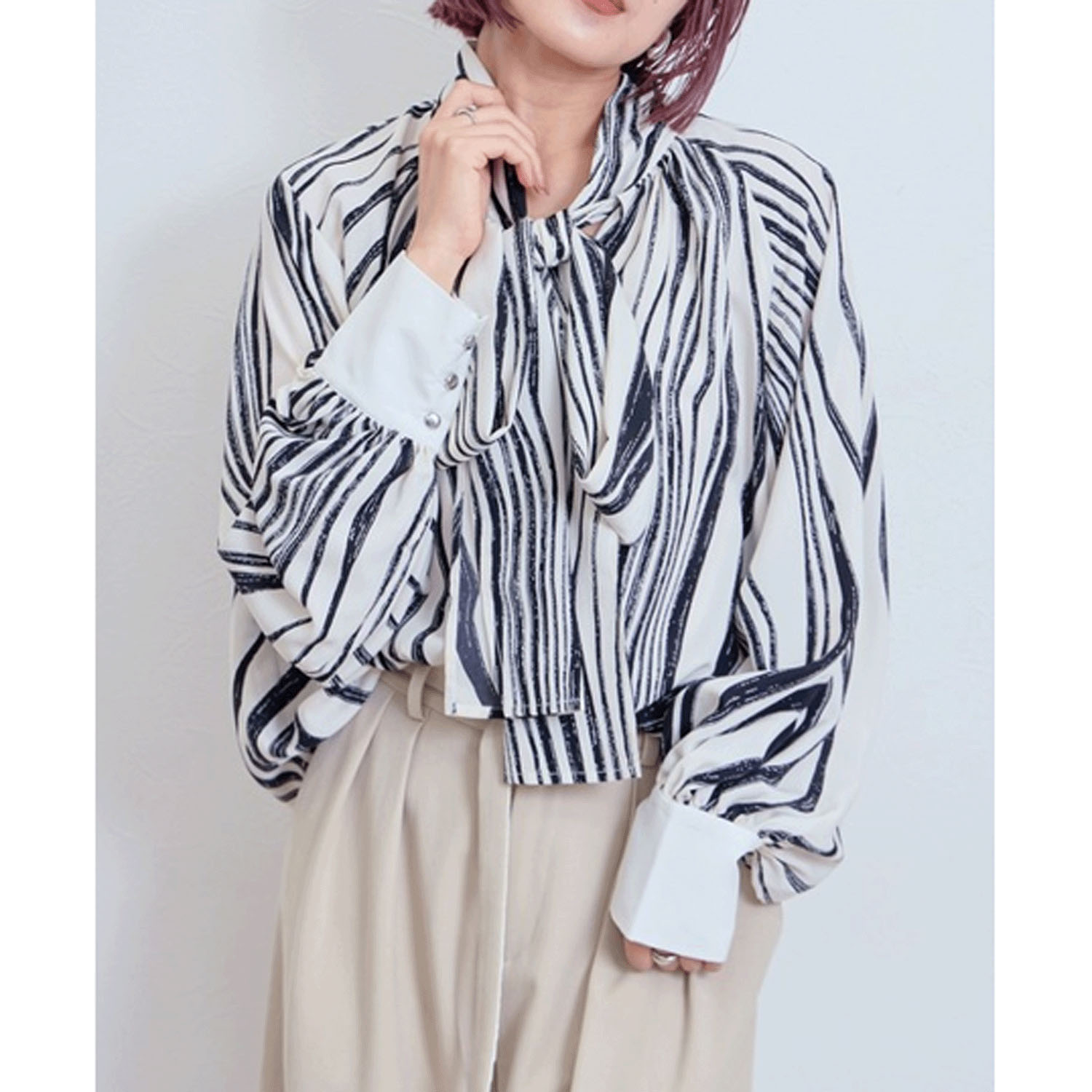 【Insta Live】LHELBIE アソートボウタイブラウス - 画像8