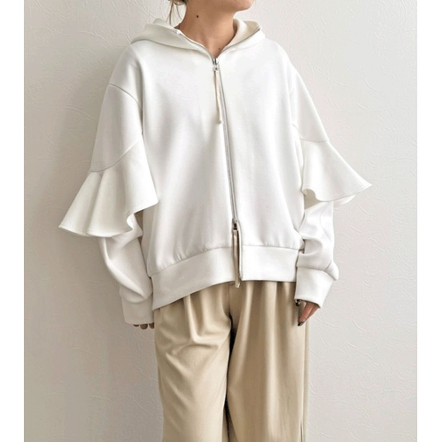 LHELBIE  ラッフルスリーブジップパーカ - 画像10