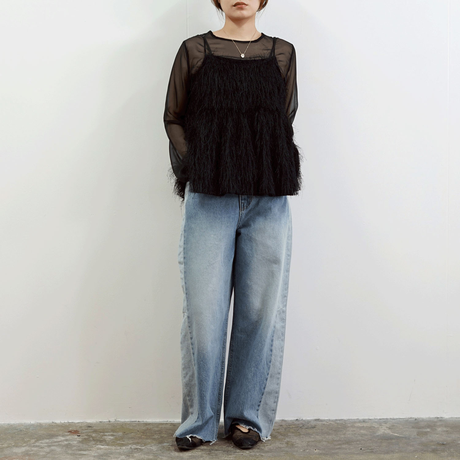 SEVEN SENSE サイド配色デニムパンツ - 画像3