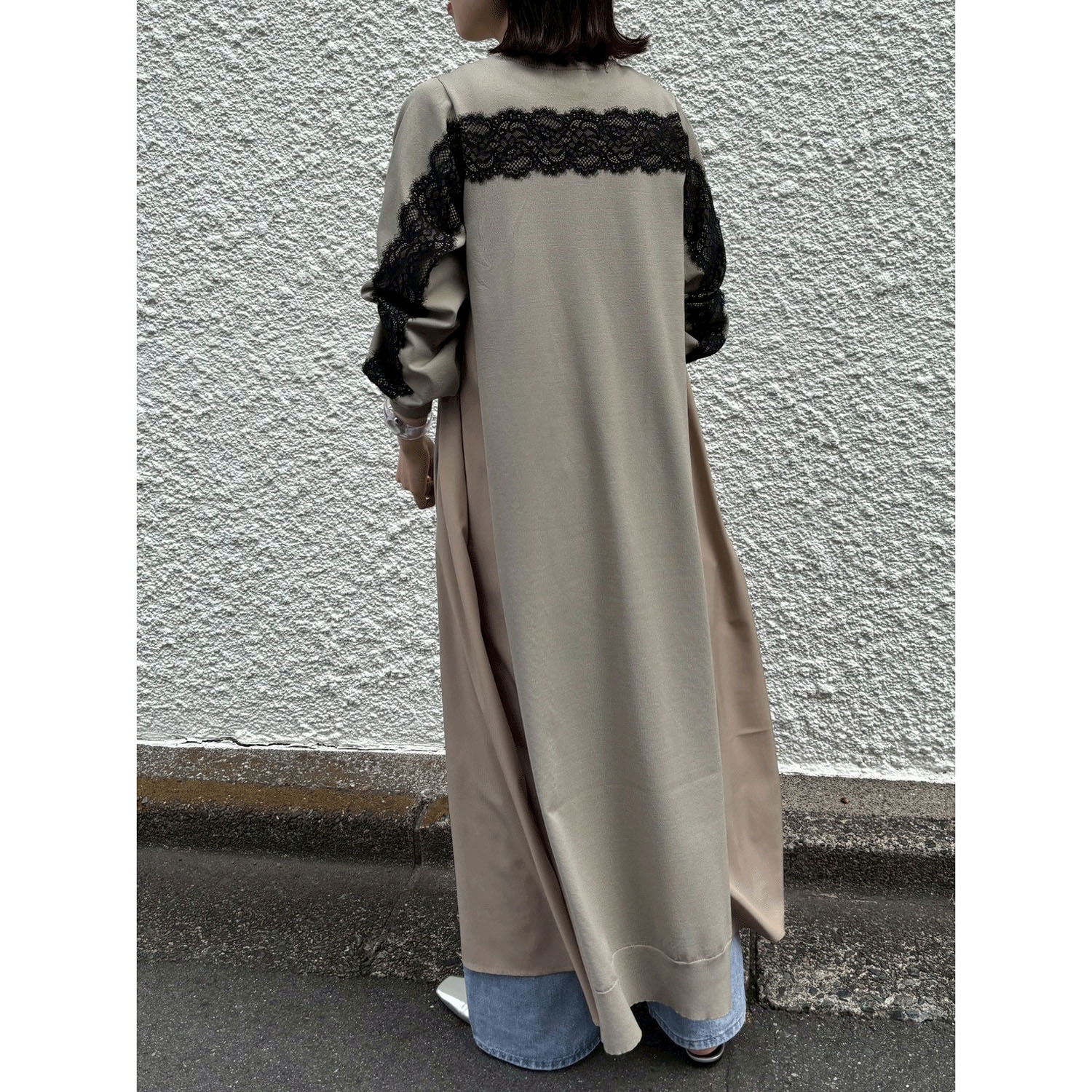 【Insta Live】ROSIEE 後レースライン布帛ニットワンピース - 画像20