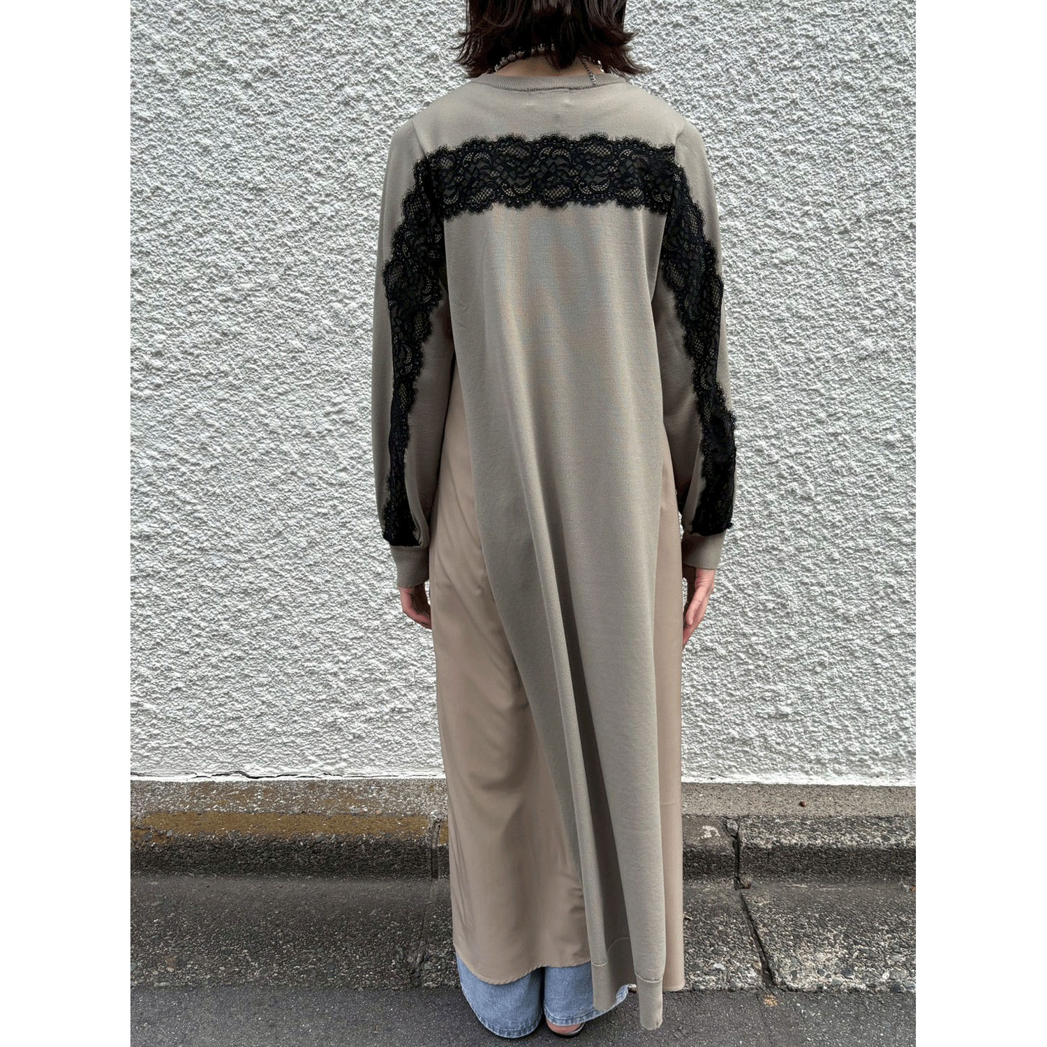 【Insta Live】ROSIEE 後レースライン布帛ニットワンピース - 画像29