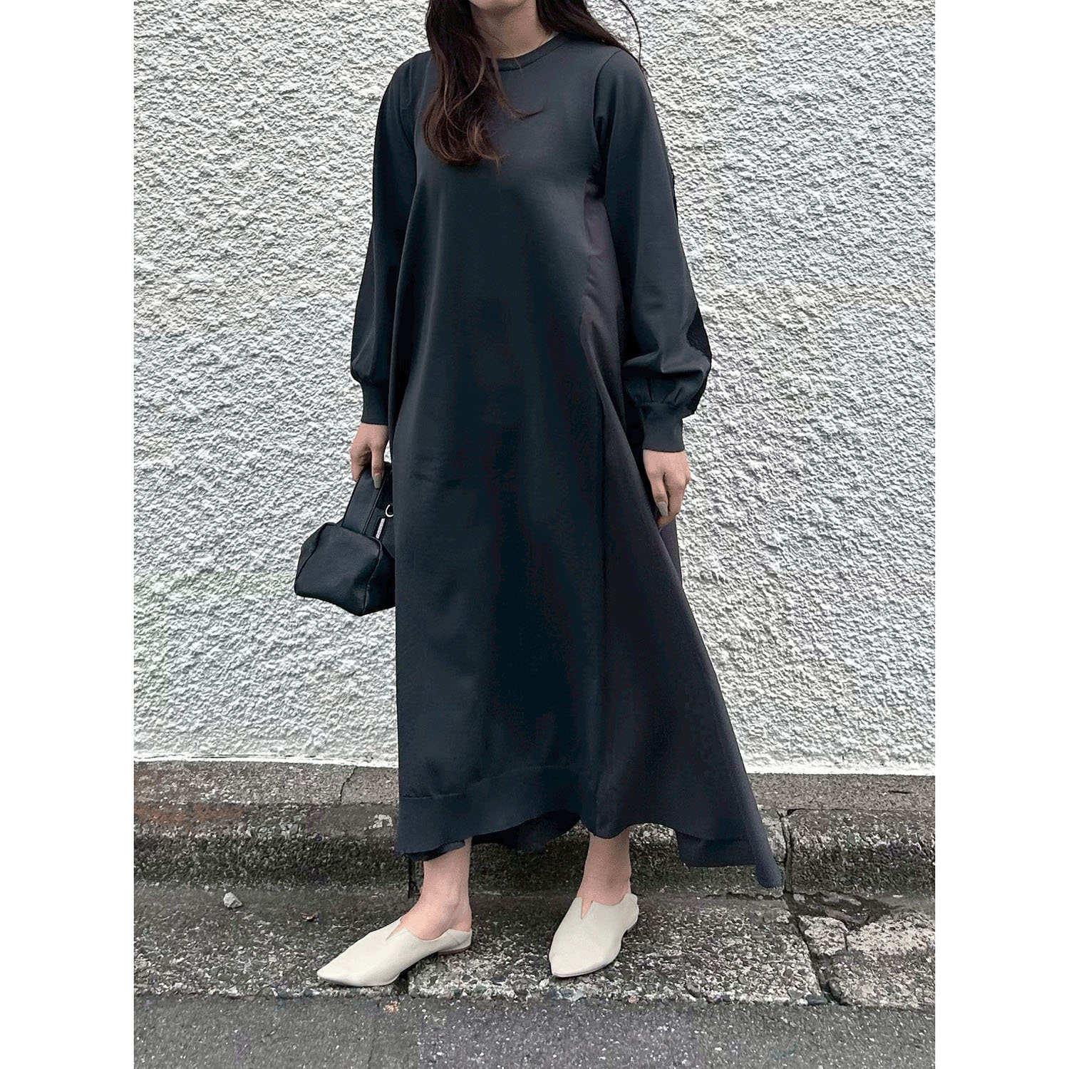 【Insta Live】ROSIEE 後レースライン布帛ニットワンピース - 画像8