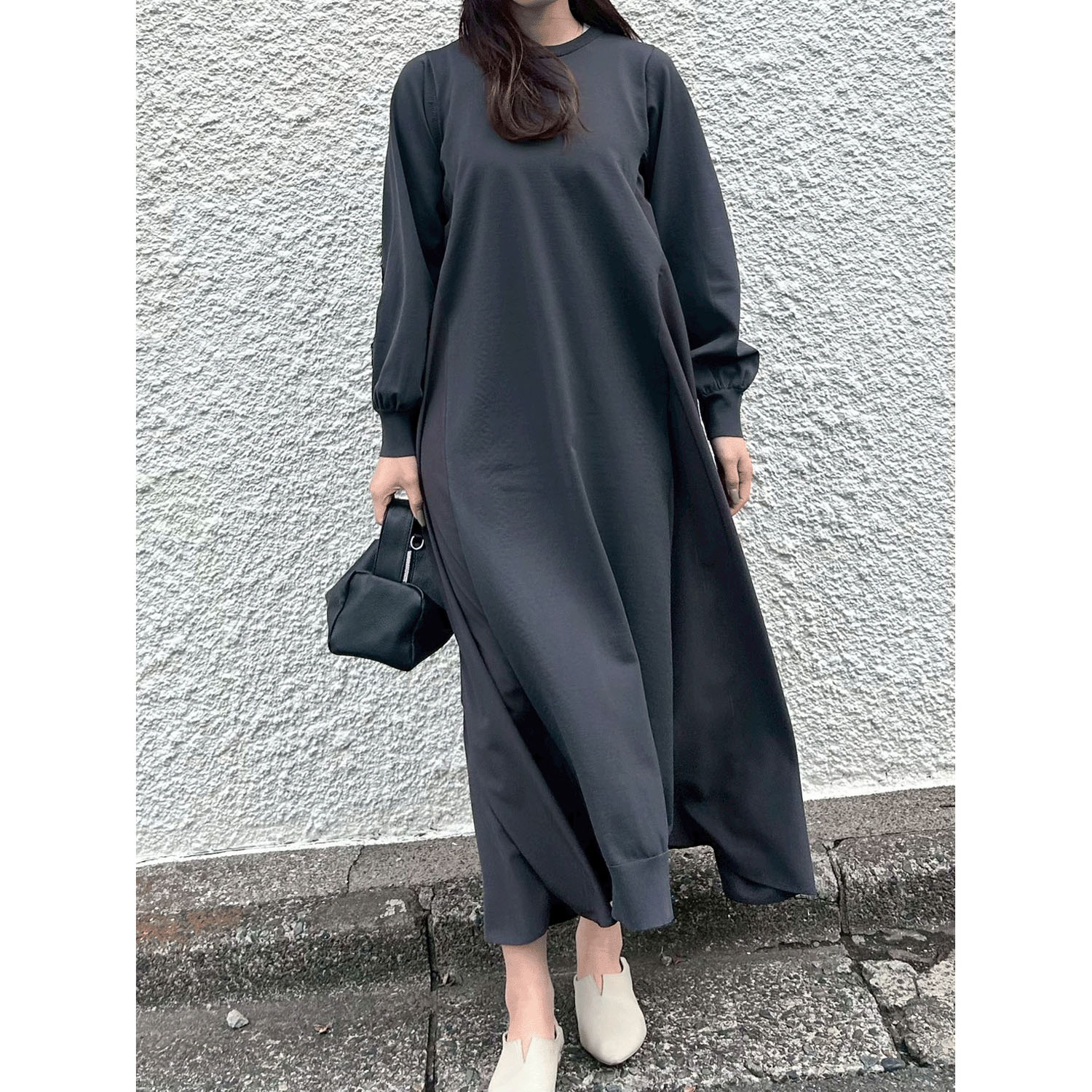 【Insta Live】ROSIEE 後レースライン布帛ニットワンピース - 画像9