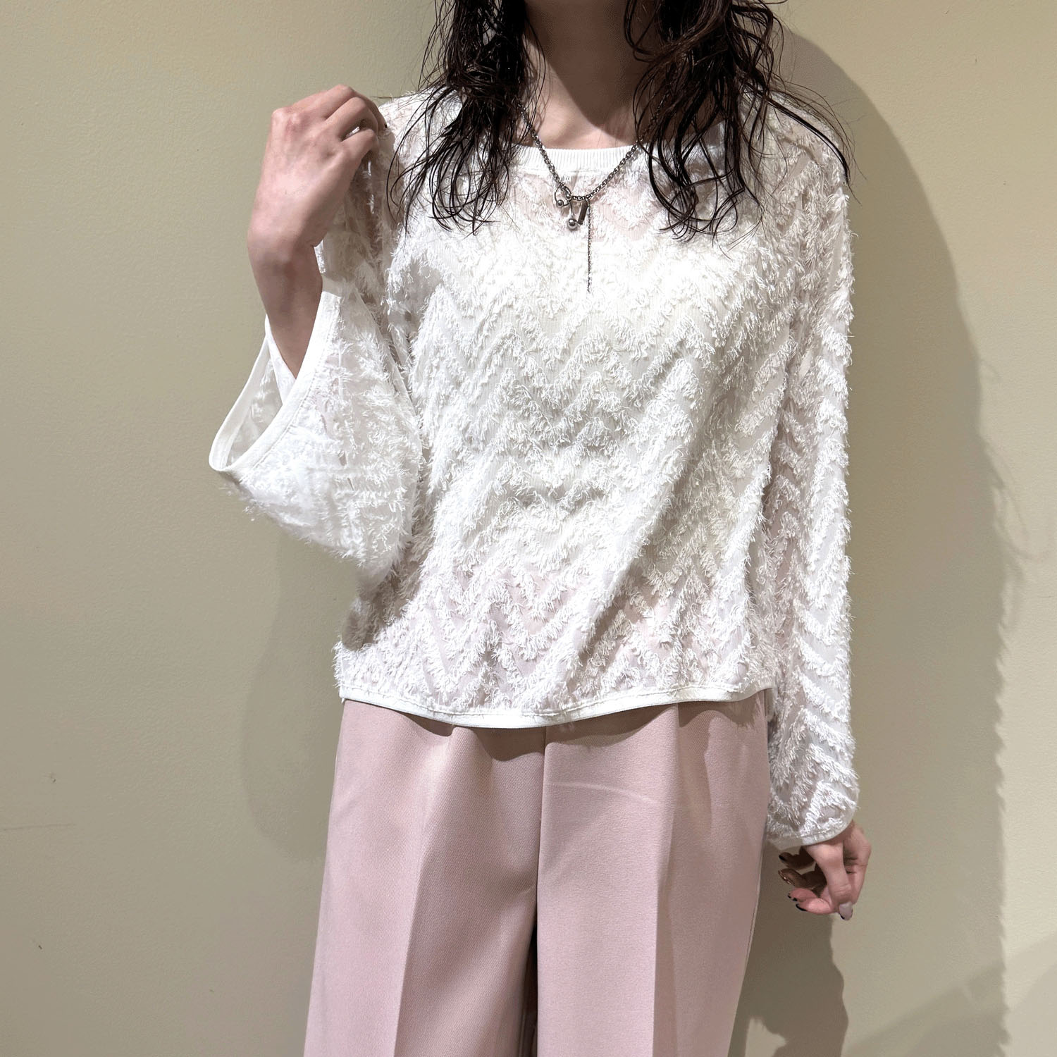 ROSIEE フリンジジャガードTOPS