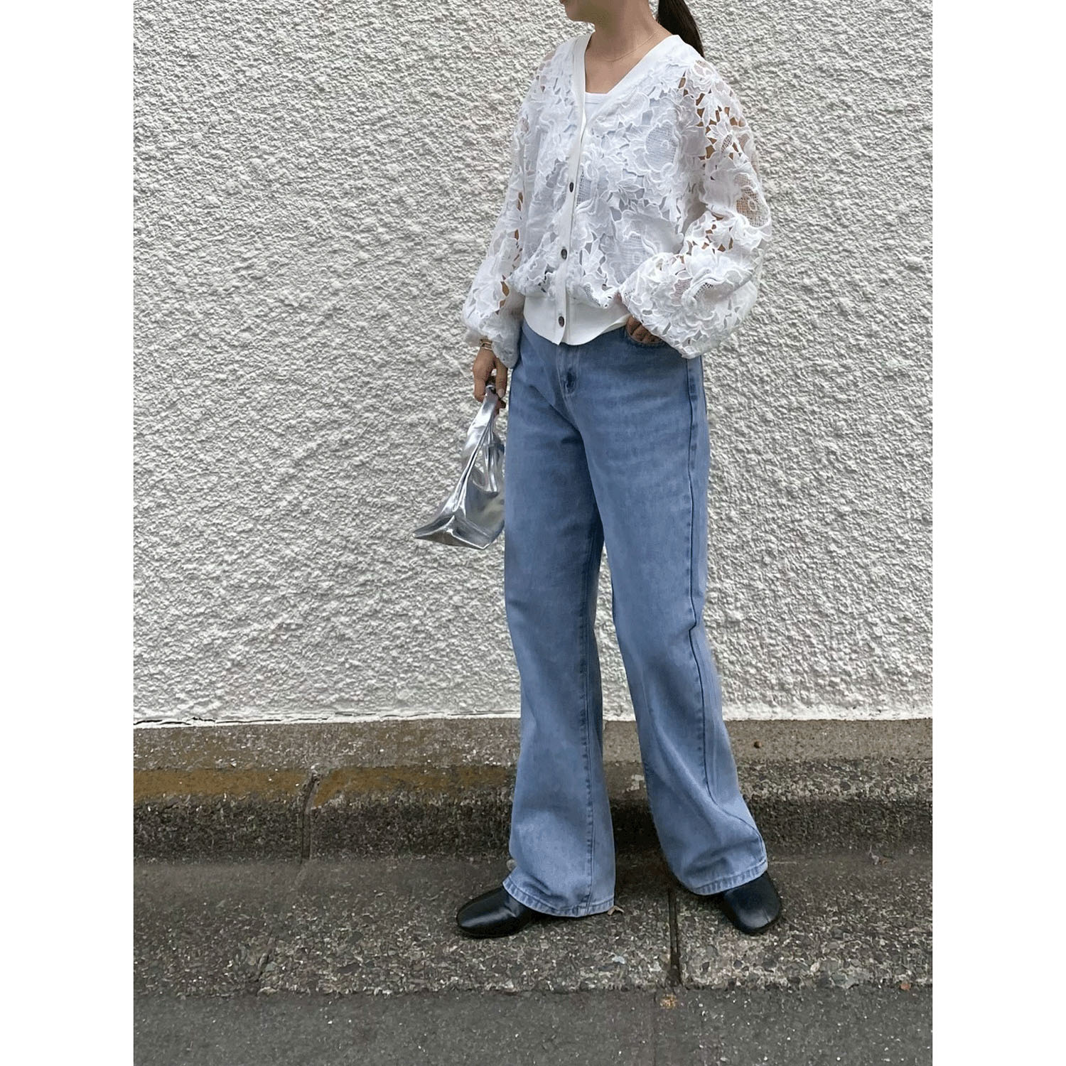 ROSIEE レースチュールドッキングカーディガン - 画像8