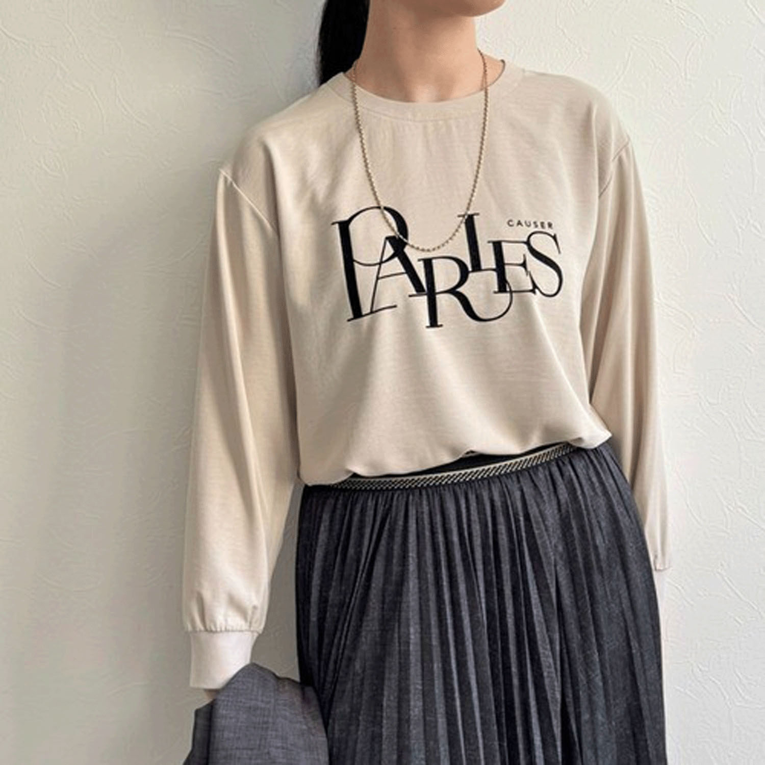 LHELBIE ブラウスロゴロンT