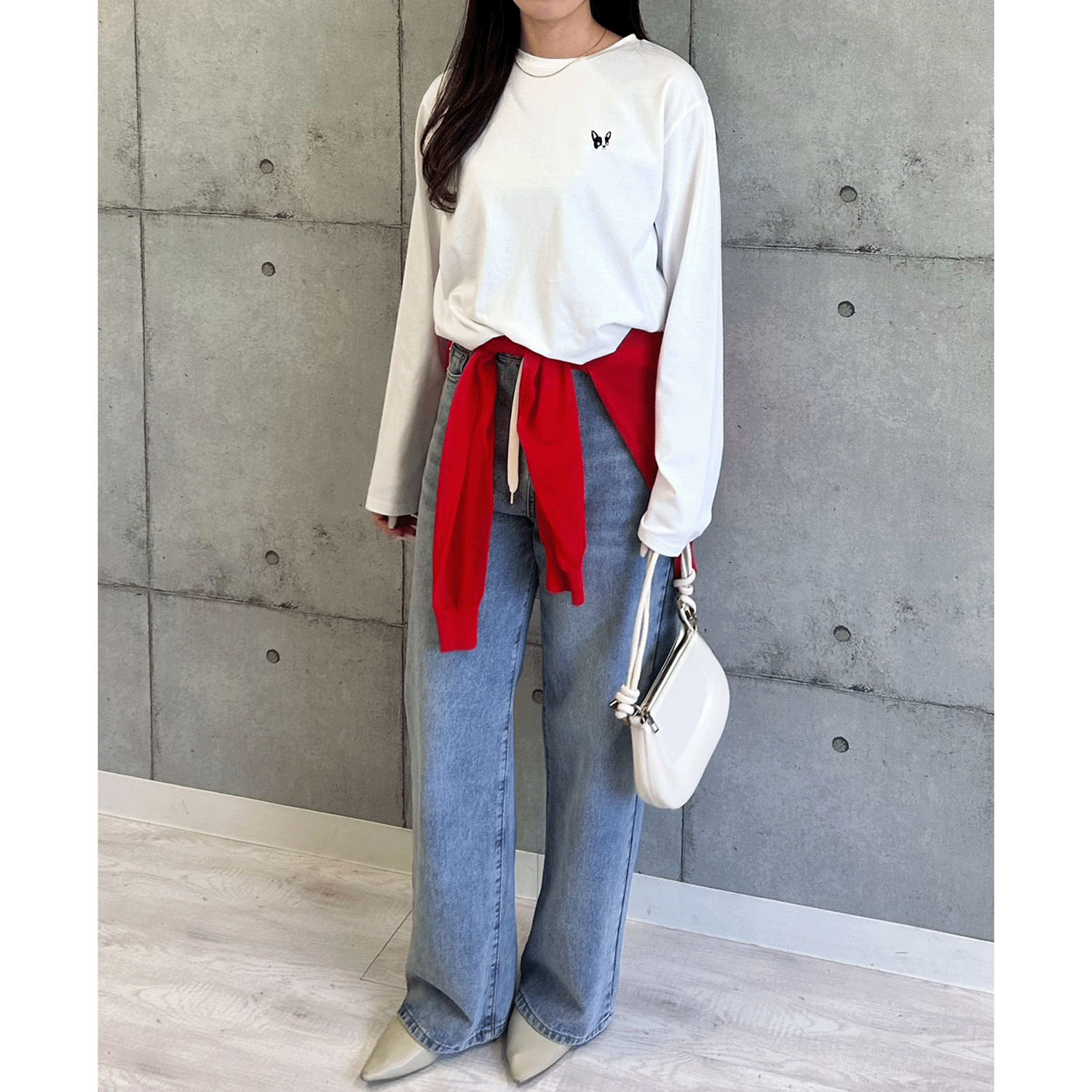 ROSIEE 前後フレンチブルドッグワッペン風刺繍ロンT - 画像7