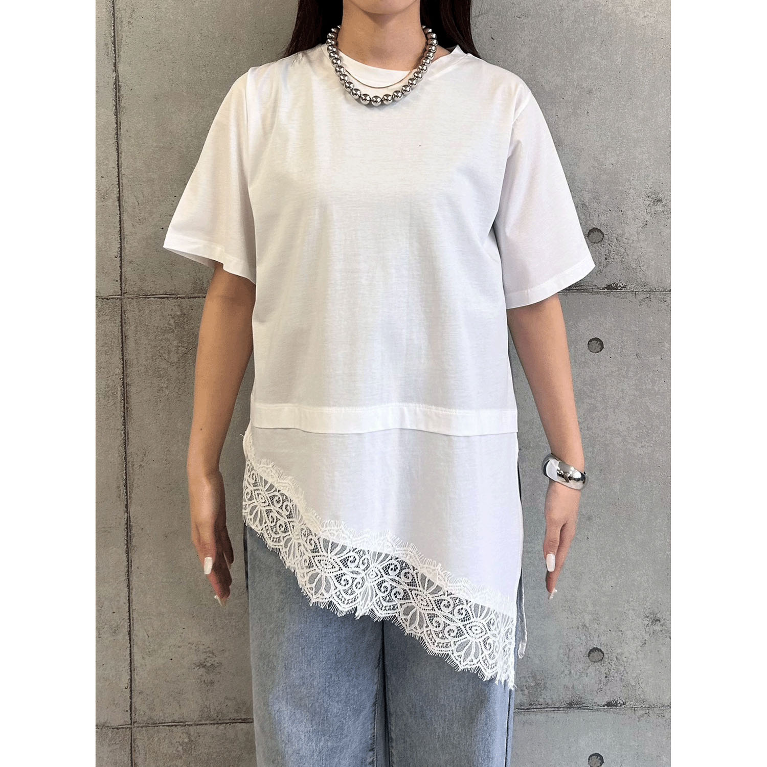 ROSIEE 裾レースアシメデザインTOPS - 画像4