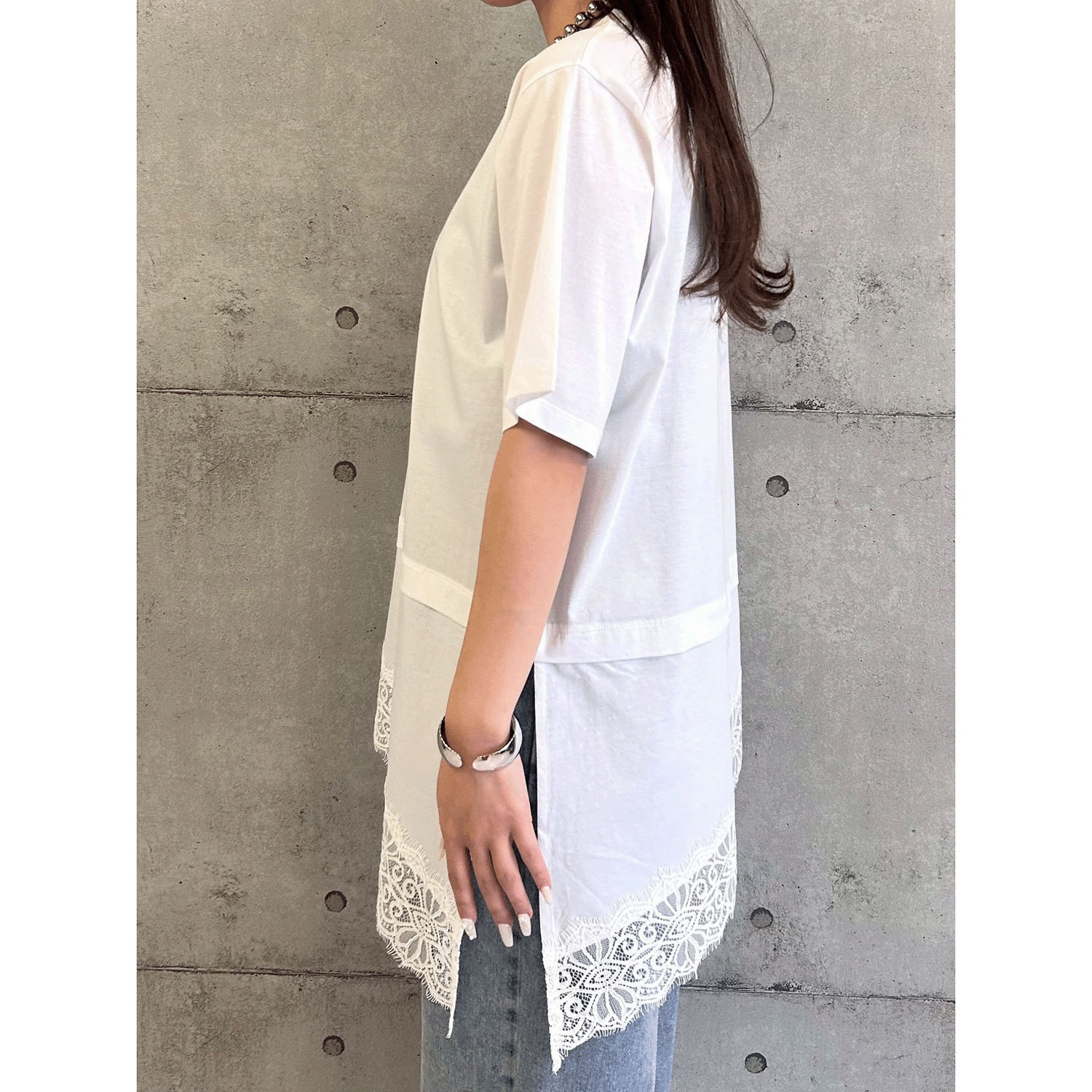 ROSIEE 裾レースアシメデザインTOPS - 画像5