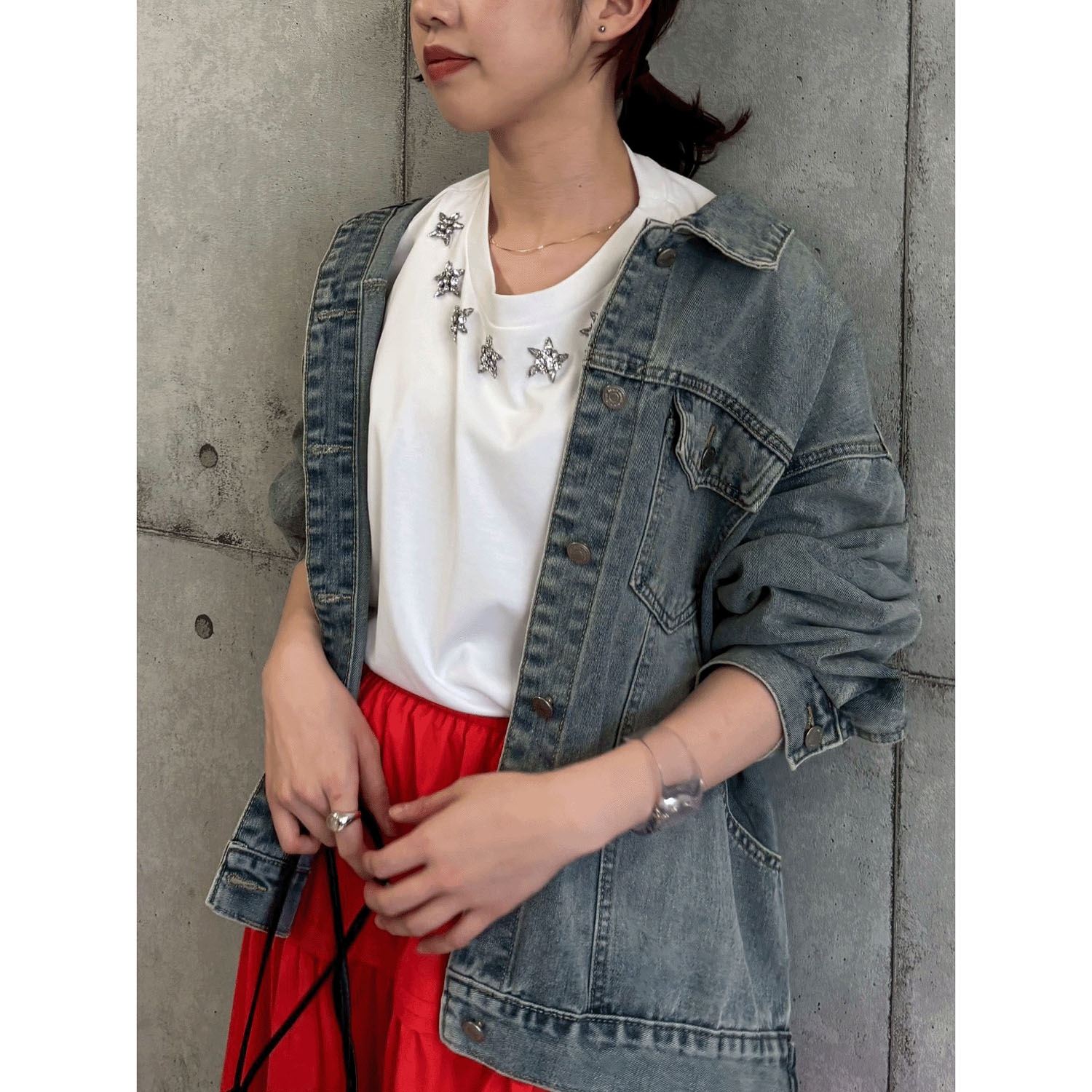 ROSIEE オーバーサイズポケットデニムジャケット