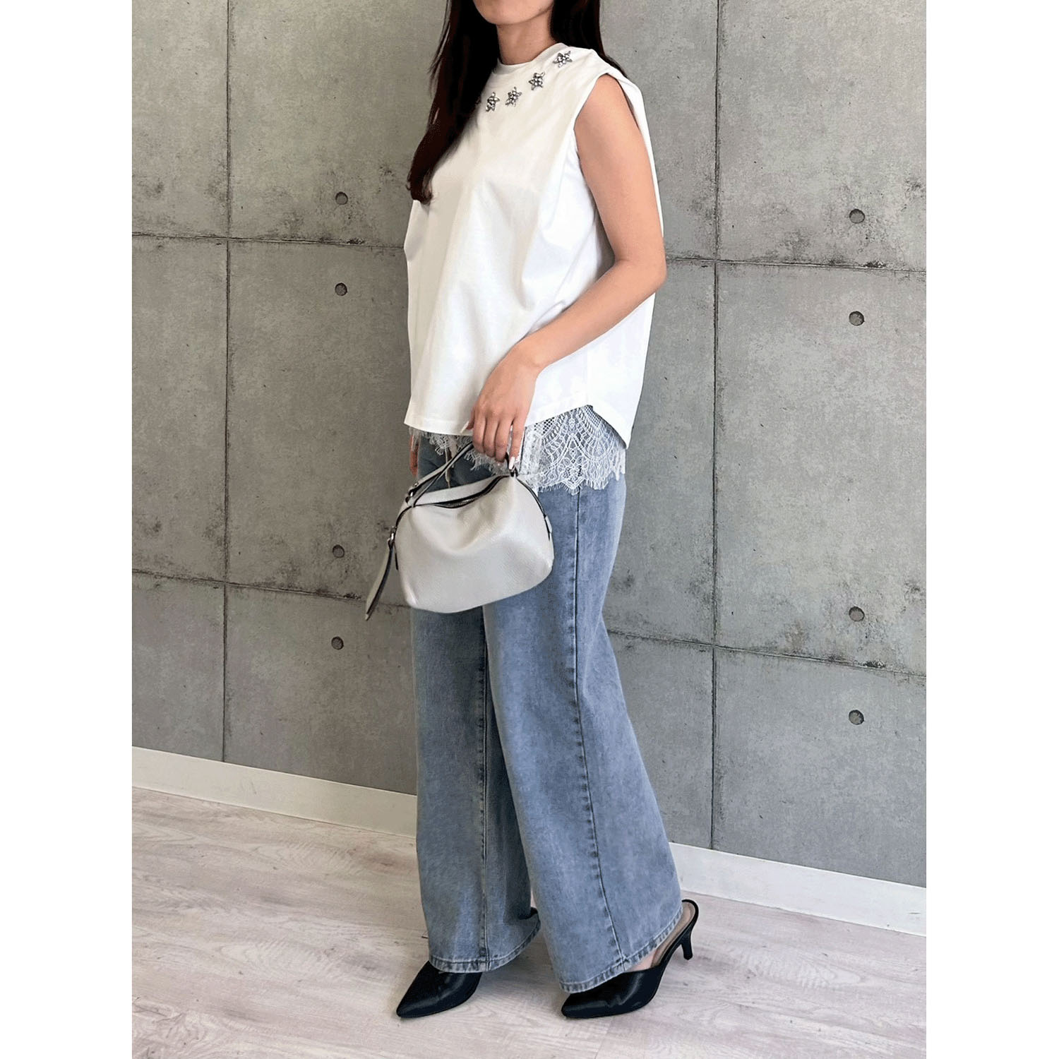 ROSIEE 星ビジューノースリーブTシャツ - 画像4