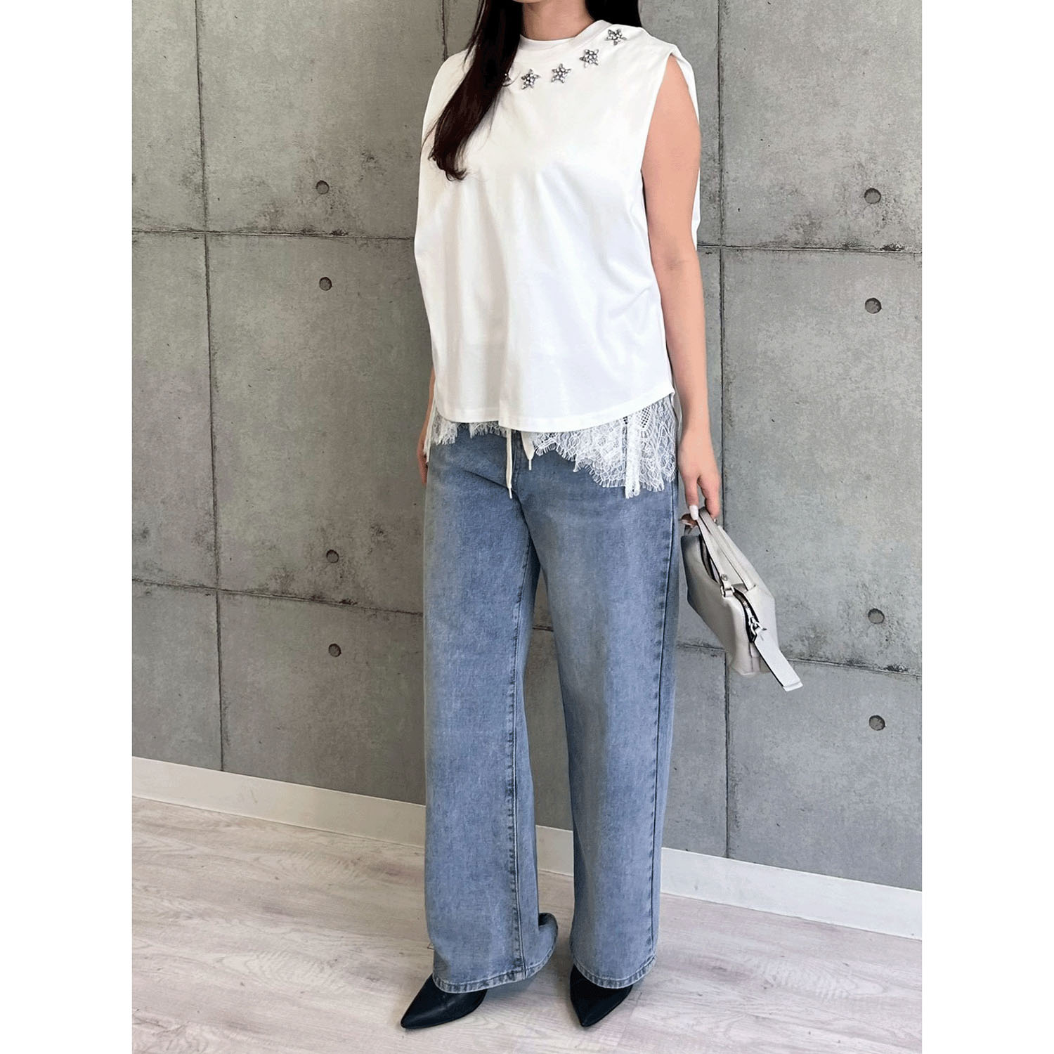 ROSIEE 星ビジューノースリーブTシャツ - 画像5