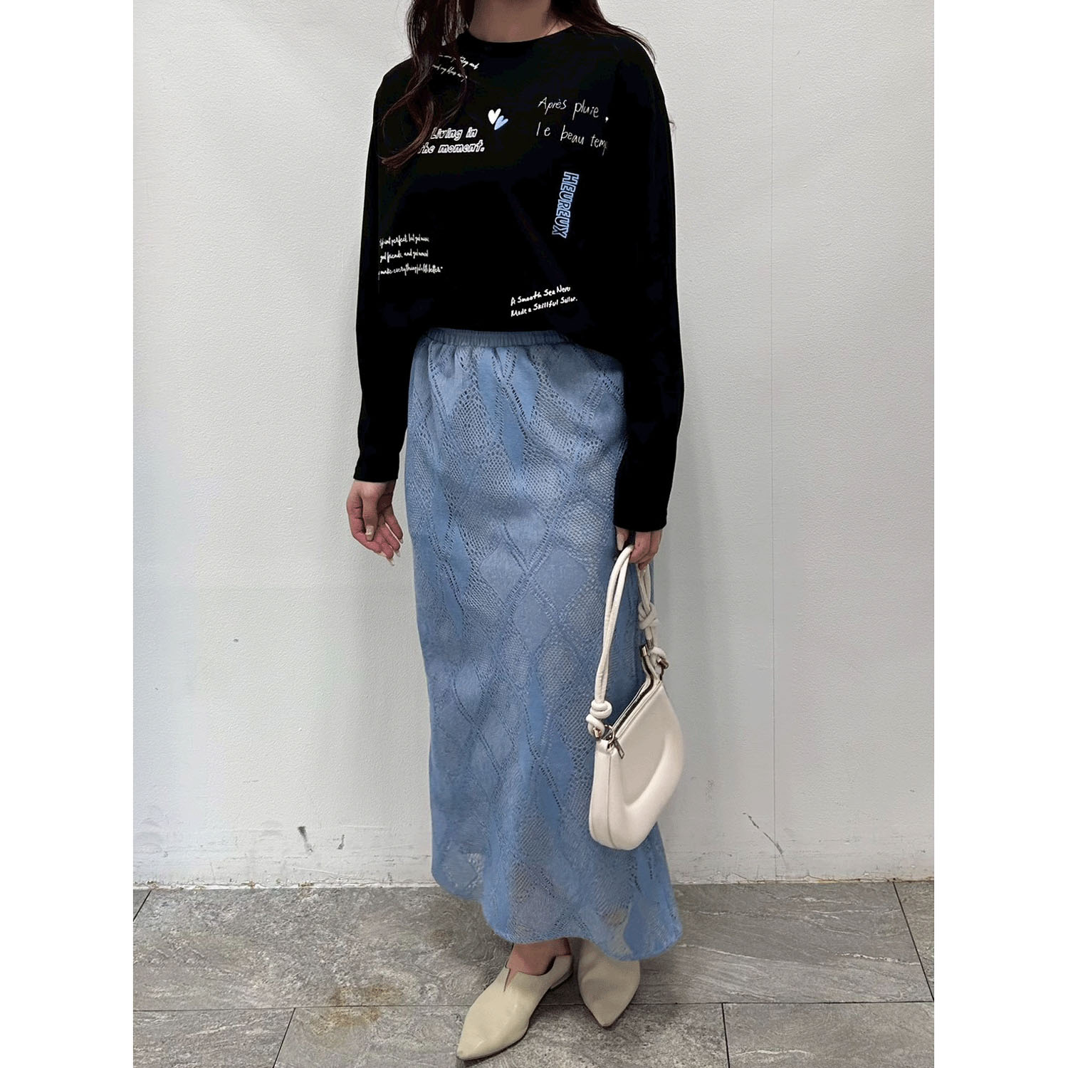 ROSIEE レタリングプリントロングTシャツ - 画像17