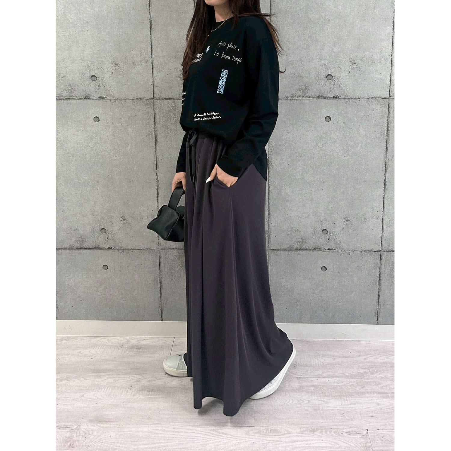 ROSIEE レタリングプリントロングTシャツ - 画像22