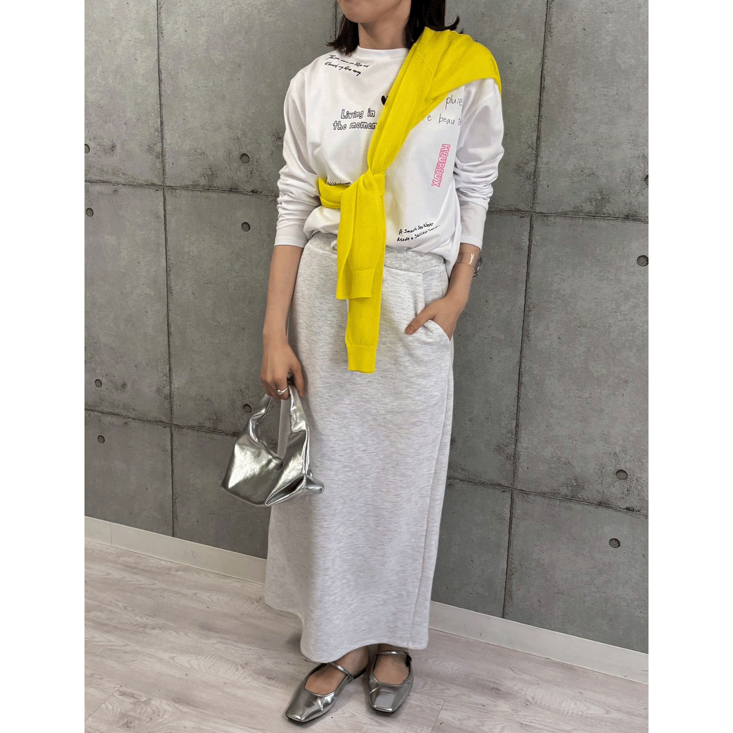 ROSIEE レタリングプリントロングTシャツ - 画像6