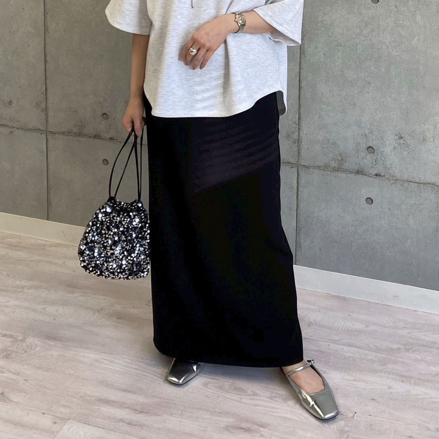 ROSIEE ソフトな風合いリブスカート - 画像2