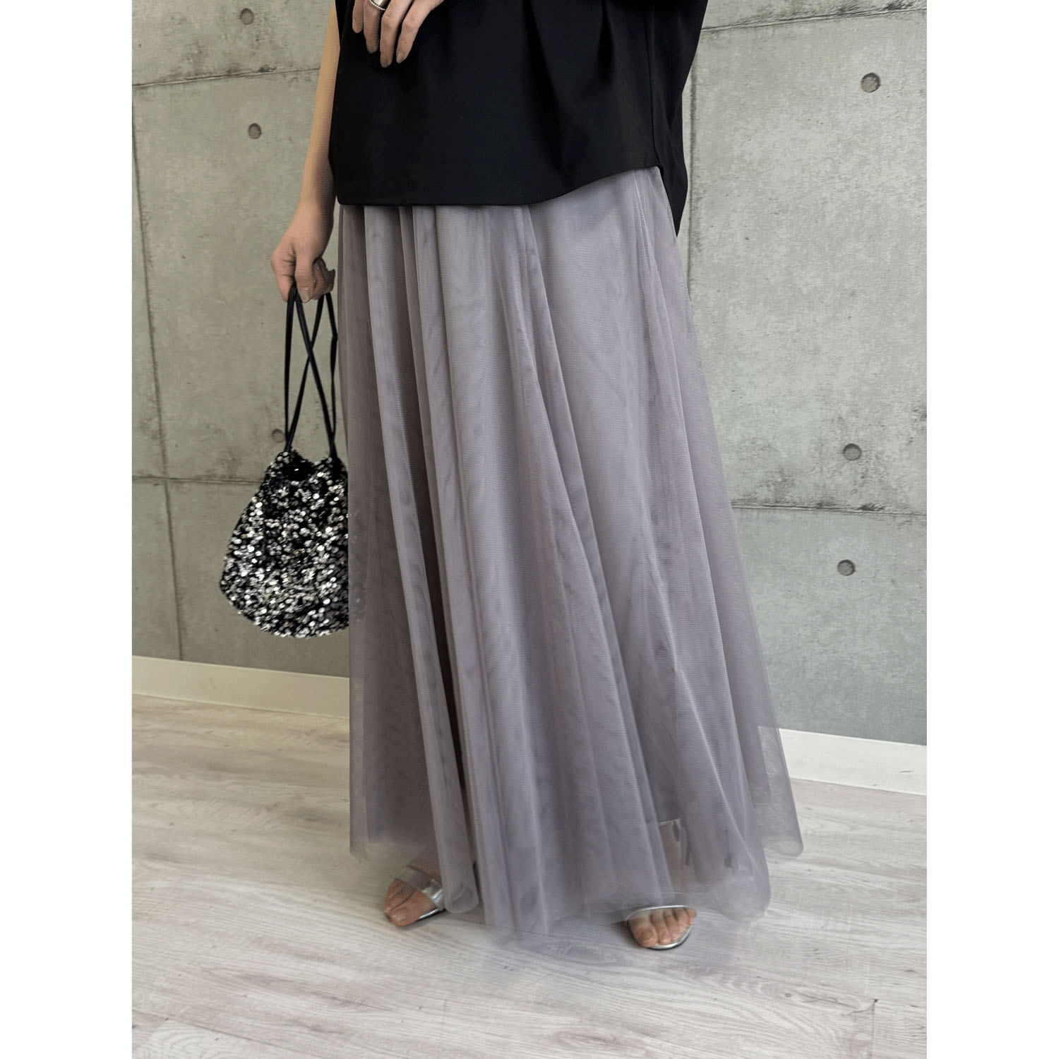 ROSIEE チュールフレアスカート