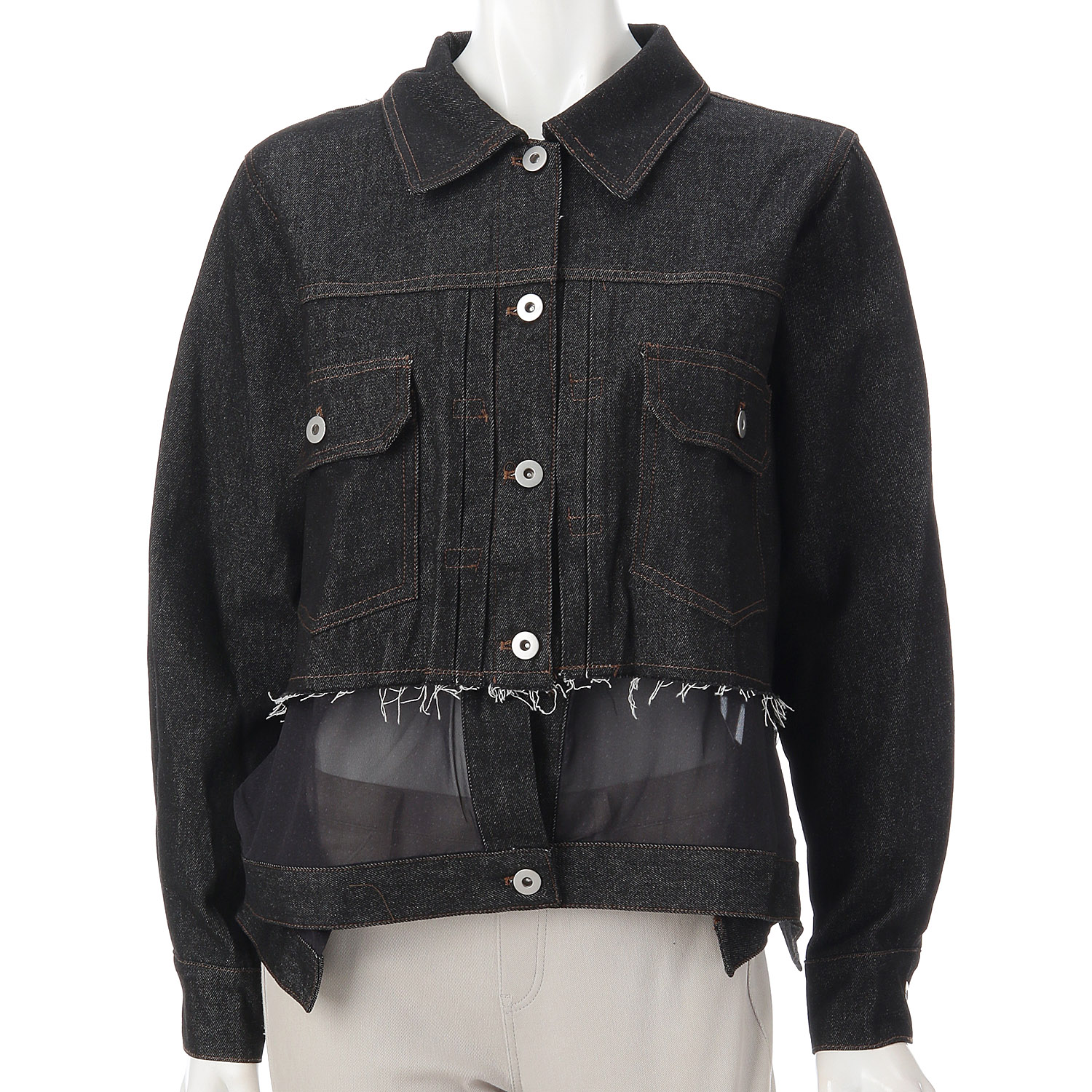 SEVEN SENSE レイヤードヘムシアーデニムジャケット - 画像2