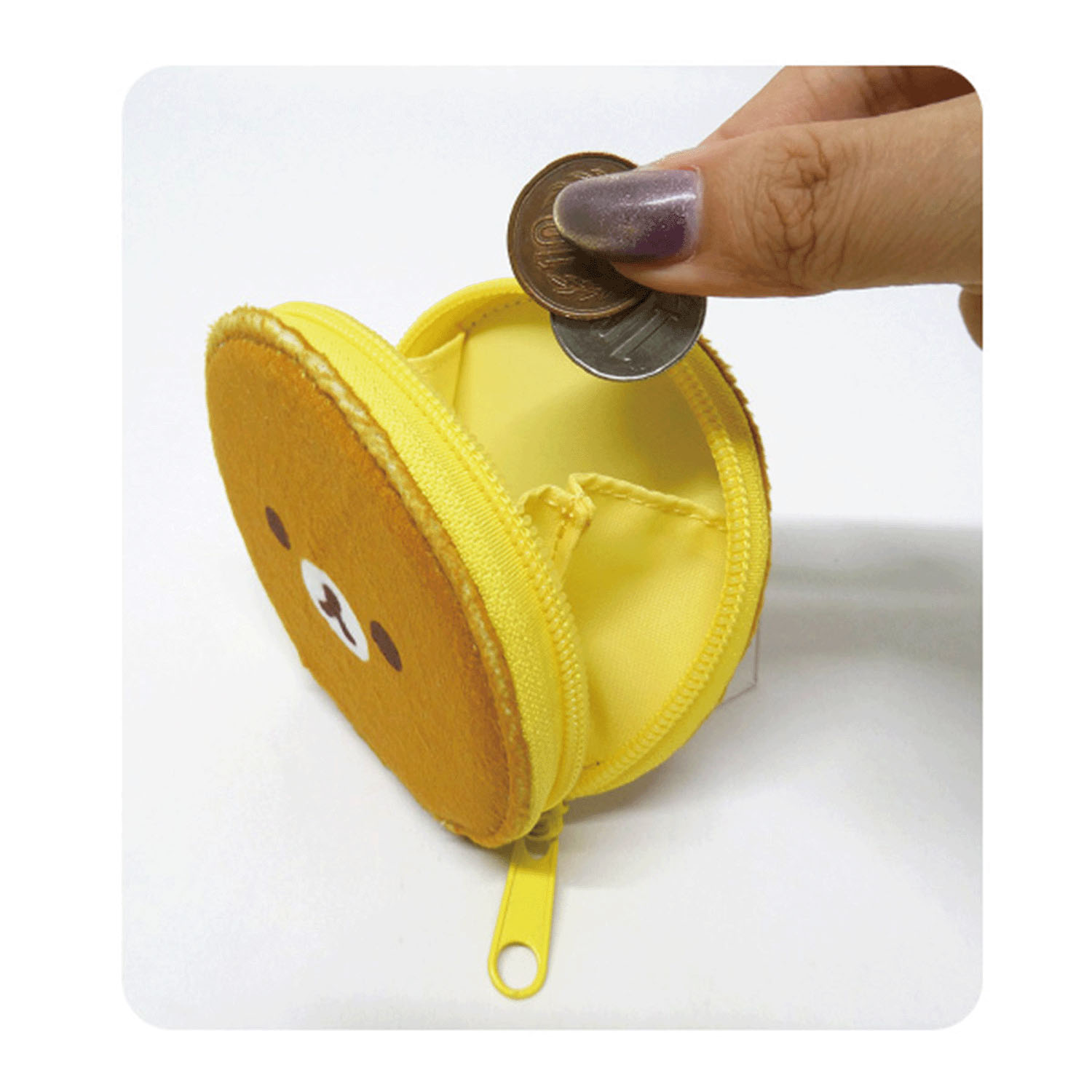 リラックマ カラビナ付き丸型ポーチ - 画像3