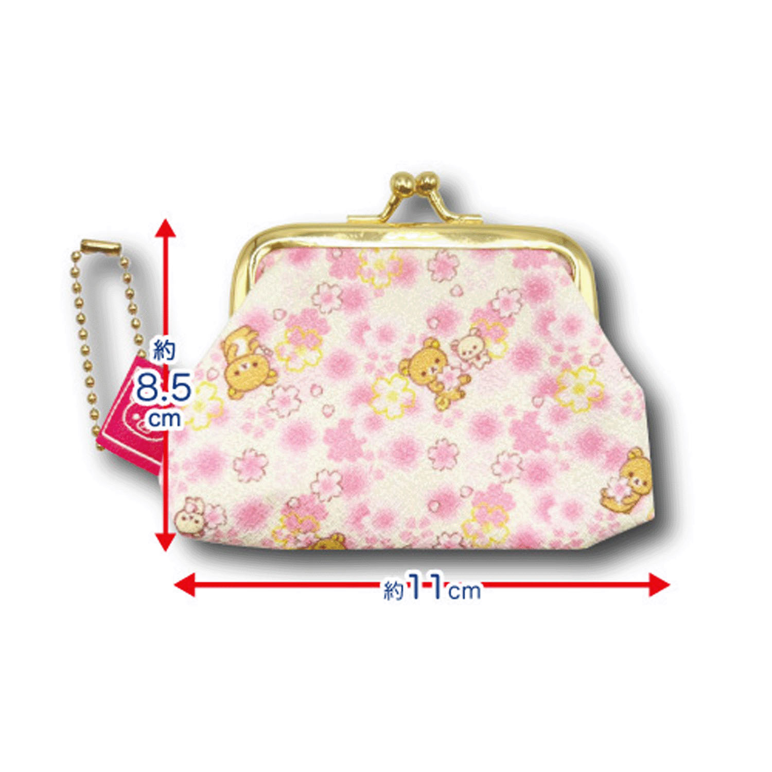 リラックマ ミニがま口ポーチ 桜柄 - 画像2