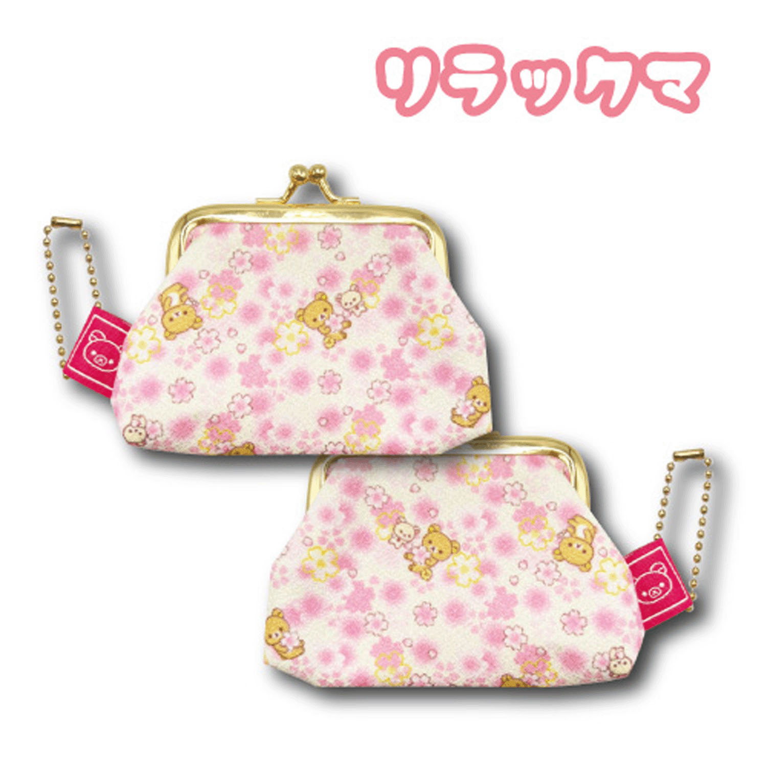 リラックマ ミニがま口ポーチ 桜柄