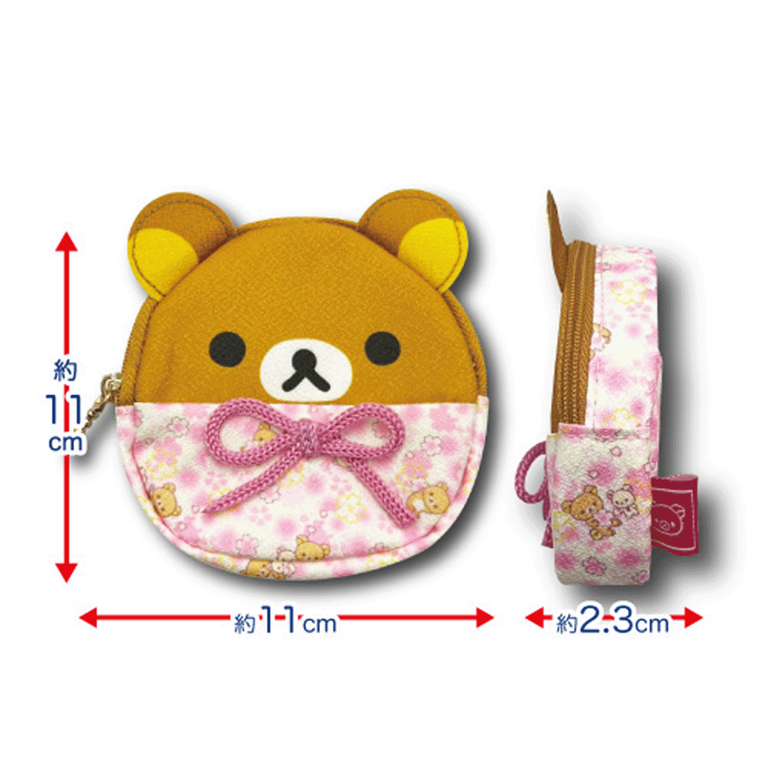 リラックマ マチ付きだるまポーチ 桜柄 - 画像2
