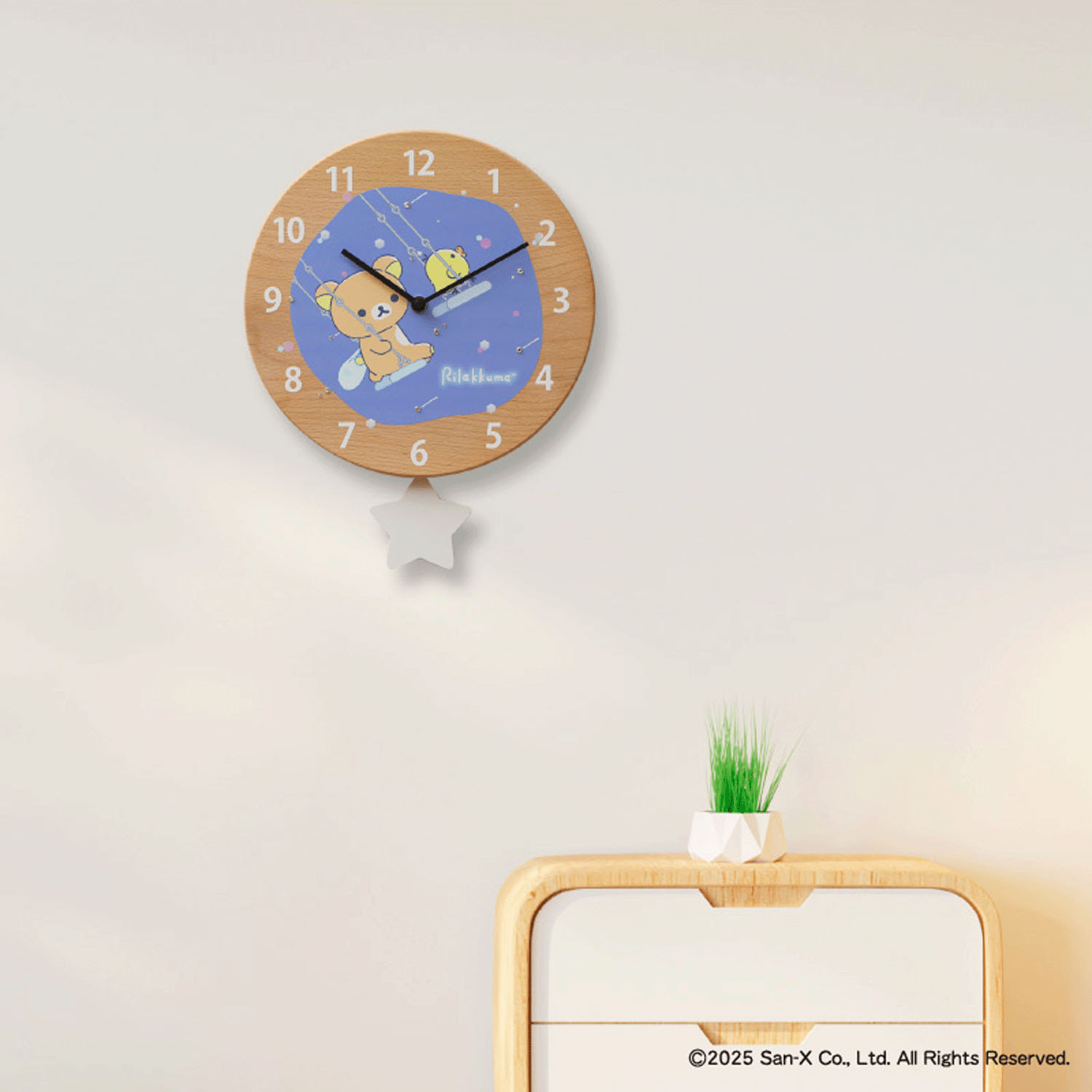 リラックマ 掛け時計 ブランコ - 画像4