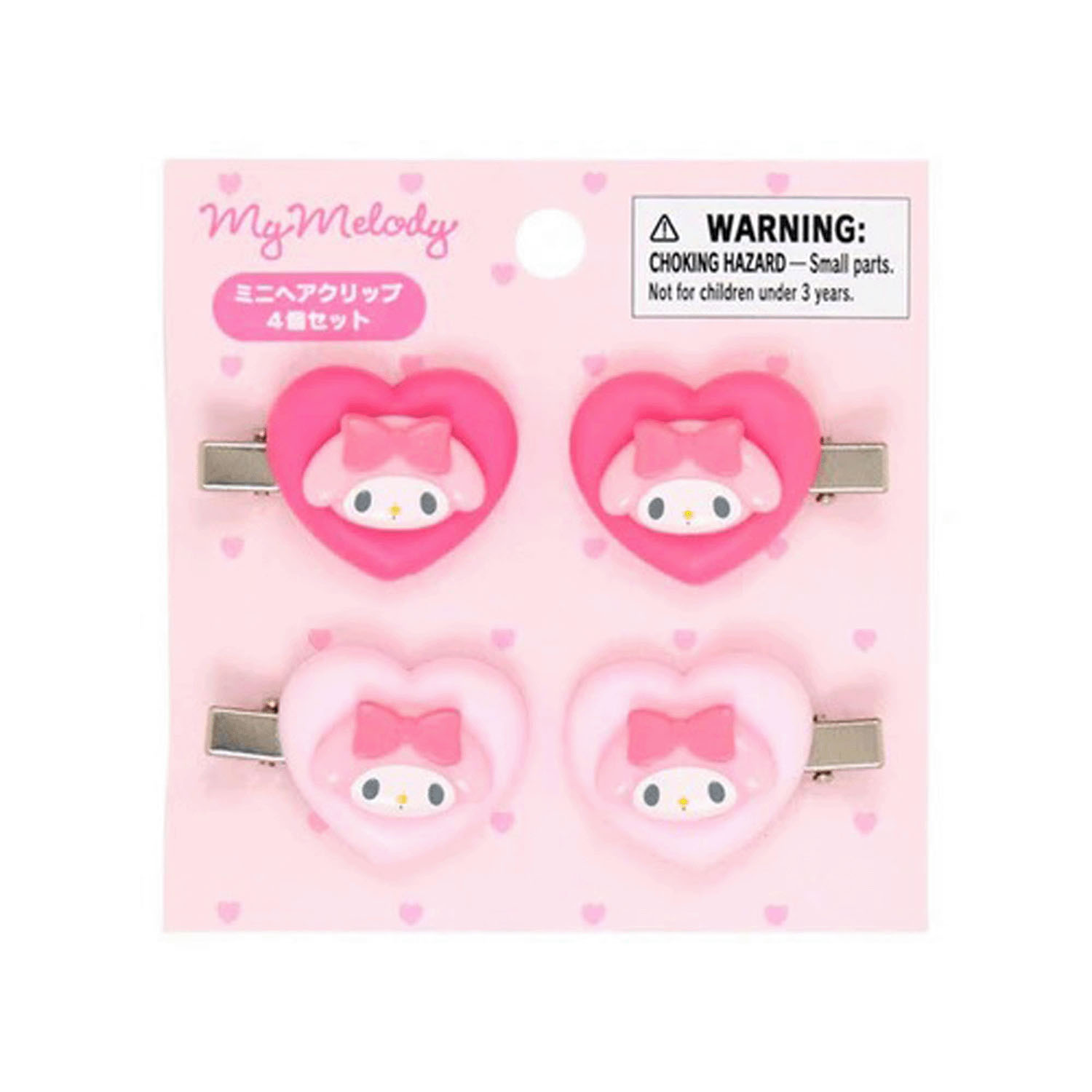 マイメロディ ミニヘアクリップ4個セット ハート