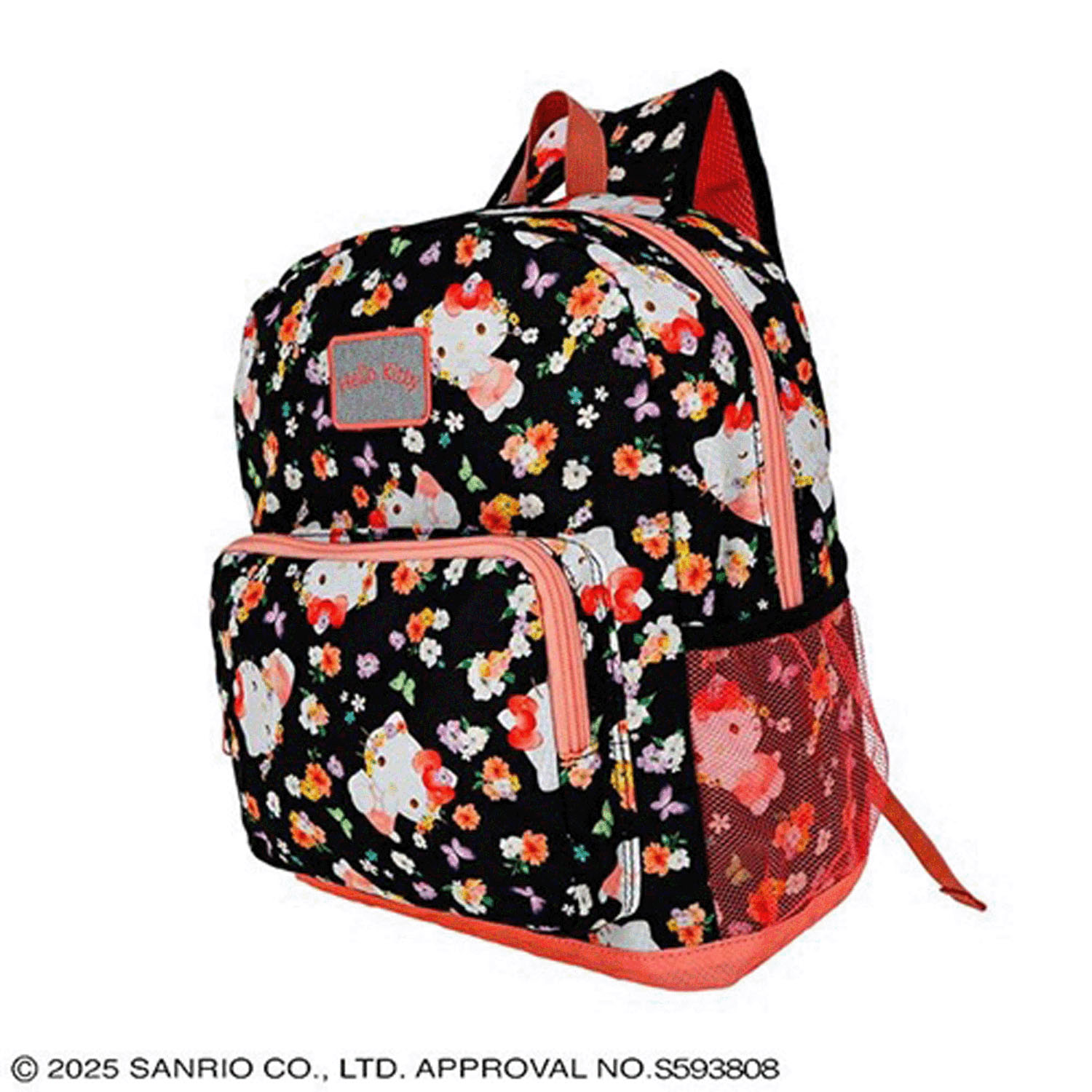 ハローキティリュックサック ブラックフラワー