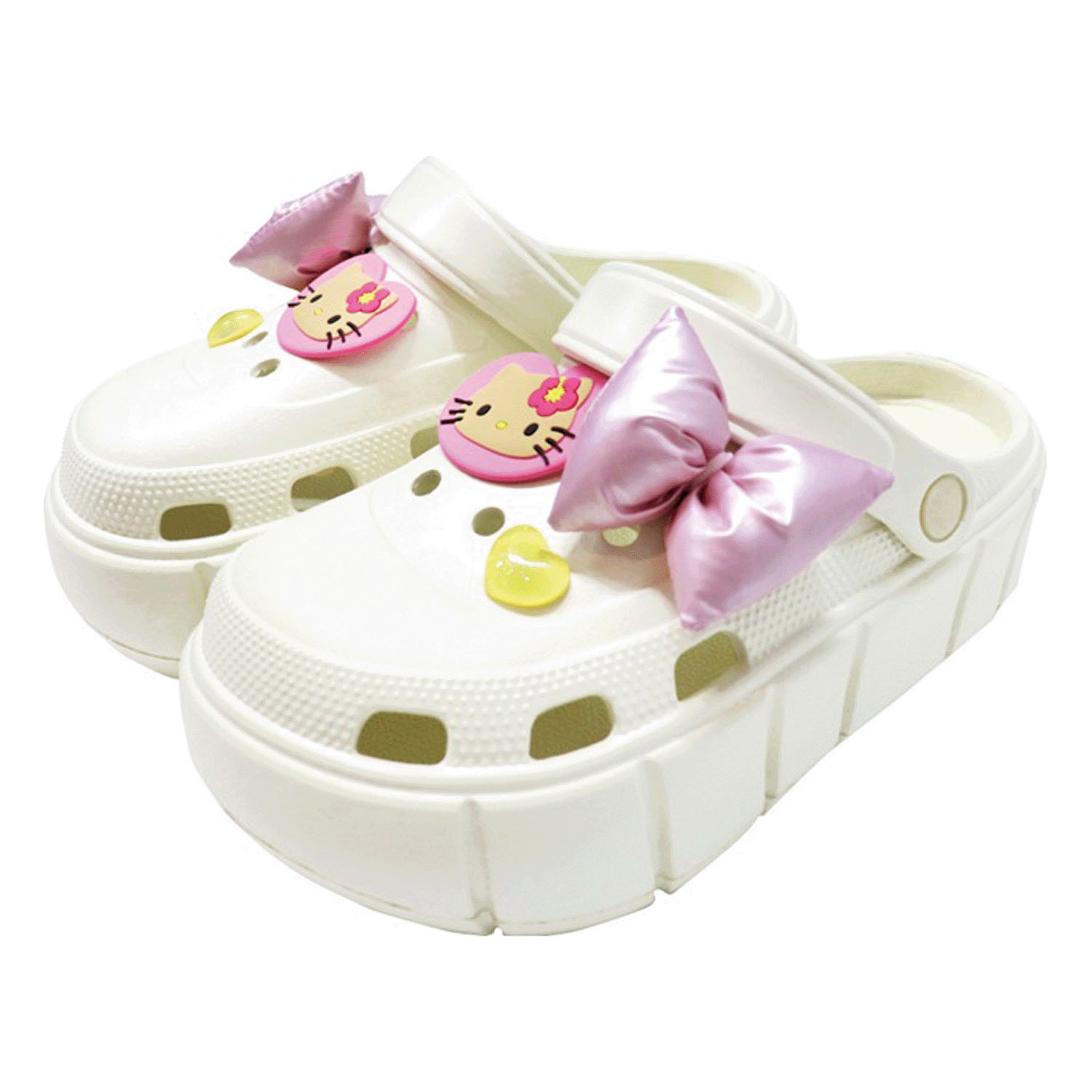 サンリオ ハローキティ 厚底サンダル ホワイト 24cm