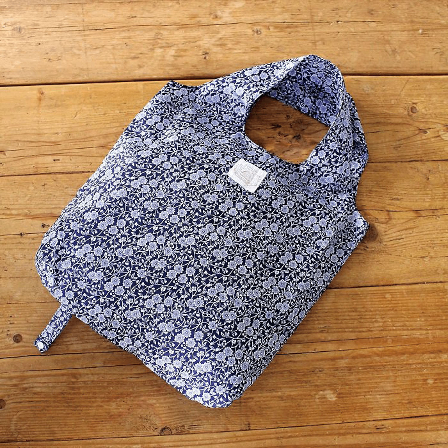 【Burleigh】ブルーキャリコ柄エコバッグ