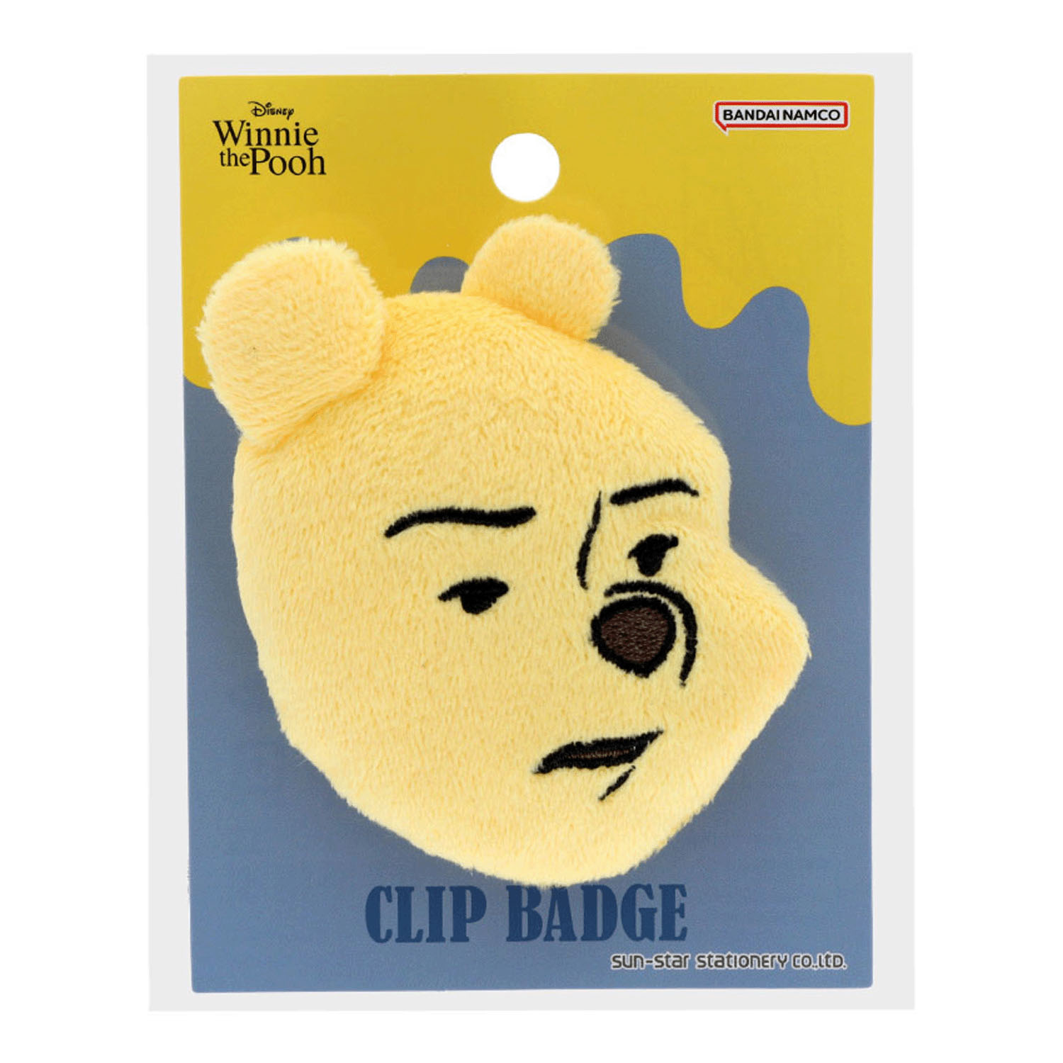 Winnie the Pooh9 ぬいぐるみクリップバッジ しかめ顔