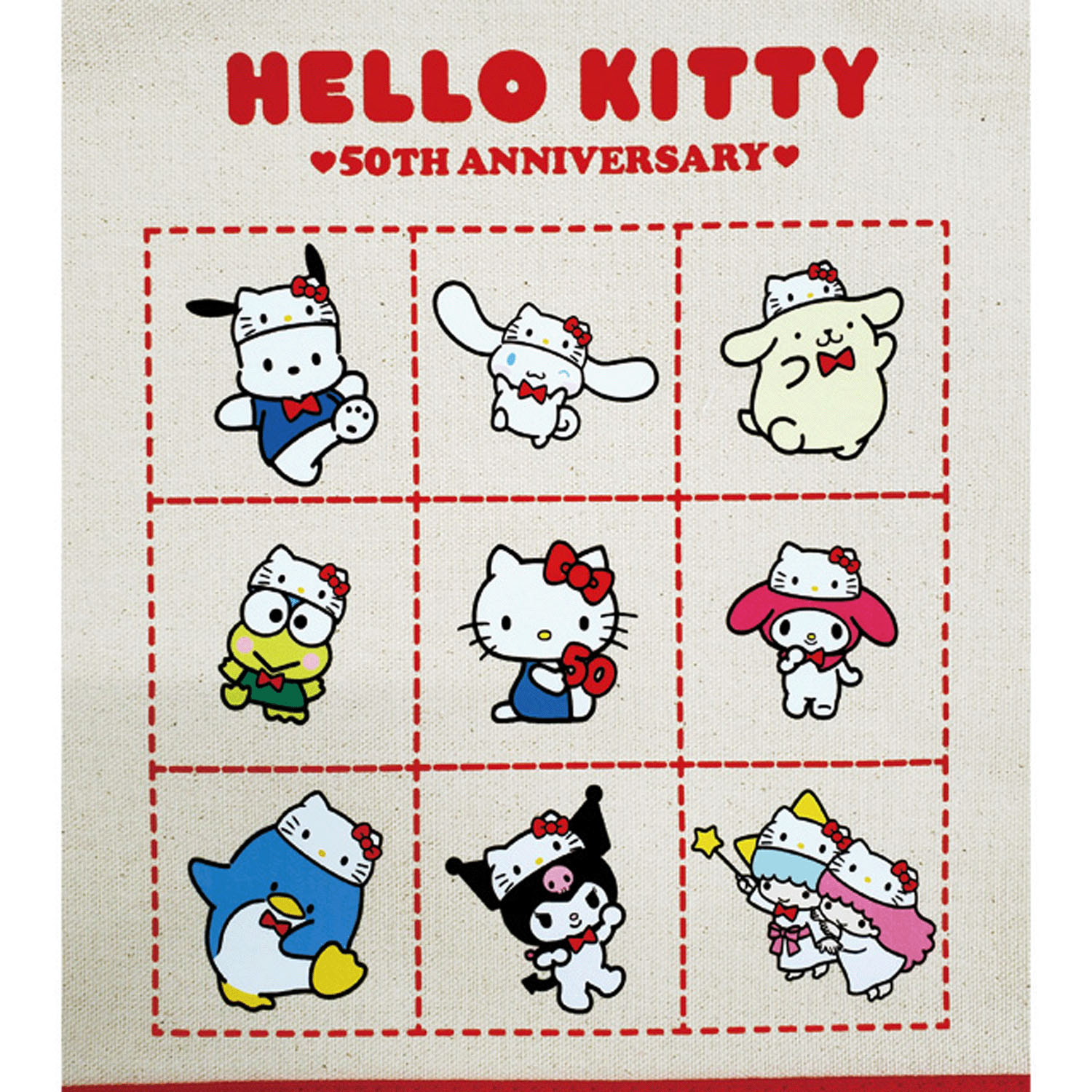 ハローキティ トートバッグ ナチュラル×レッド - 画像2