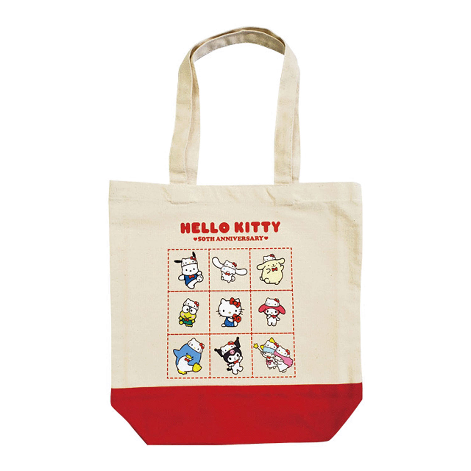 ハローキティ トートバッグ ナチュラル×レッド