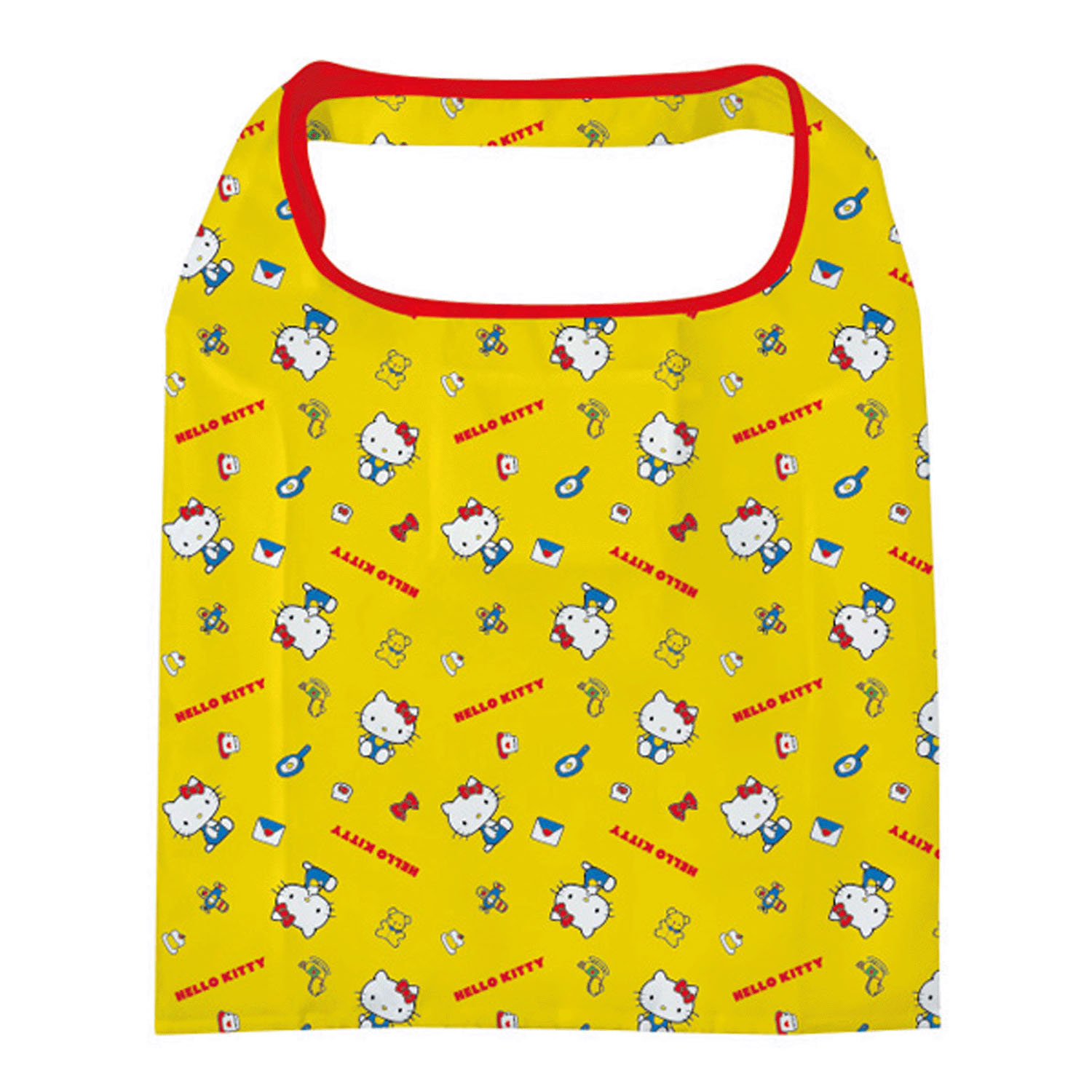 ハローキティ ポケット付きエコバッグ イエロー
