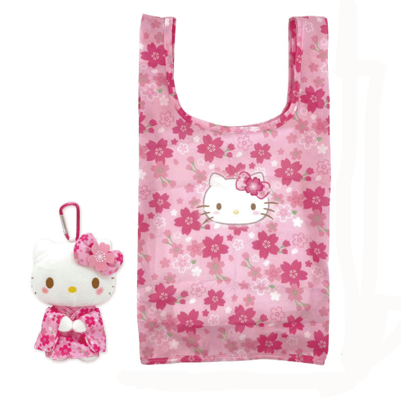 ハローキティ ぬいぐるみエコバッグ 桜着物
