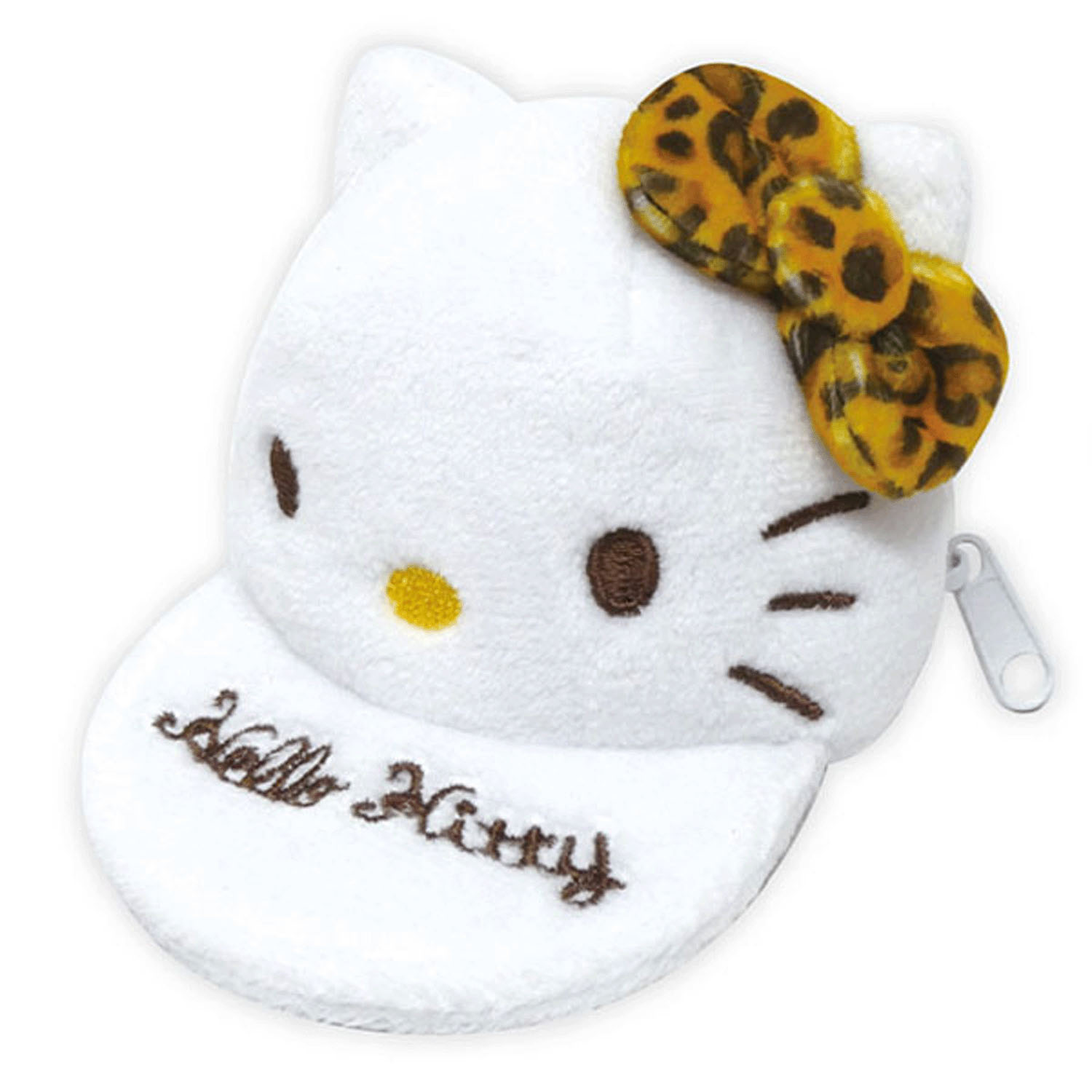 サンリオキャラクターズ ハローキティ 帽子型ポーチ ヒョウ柄 ブラウン