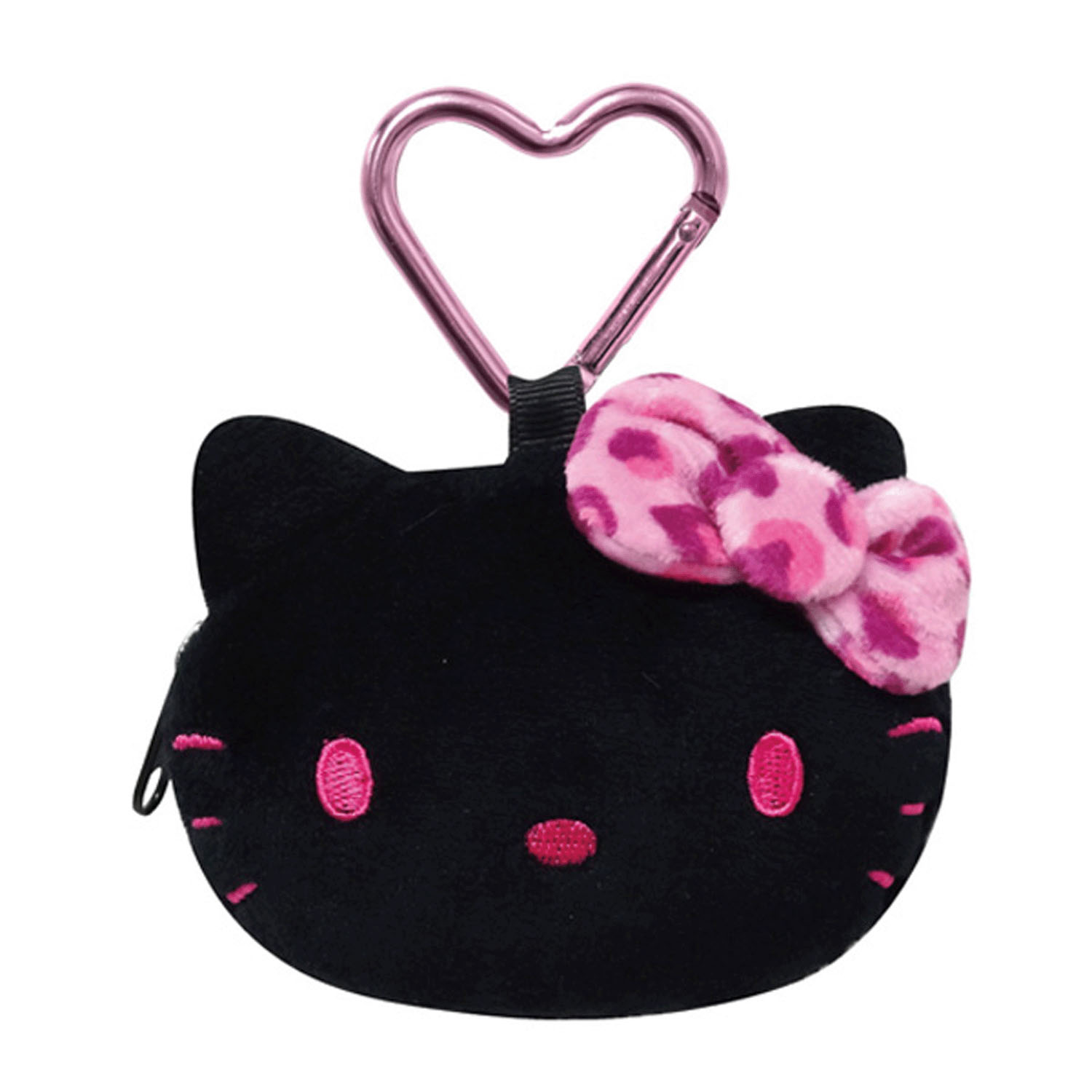 ハローキティ ヒョウ柄シリーズ 小銭入れ ブラック／ピンク