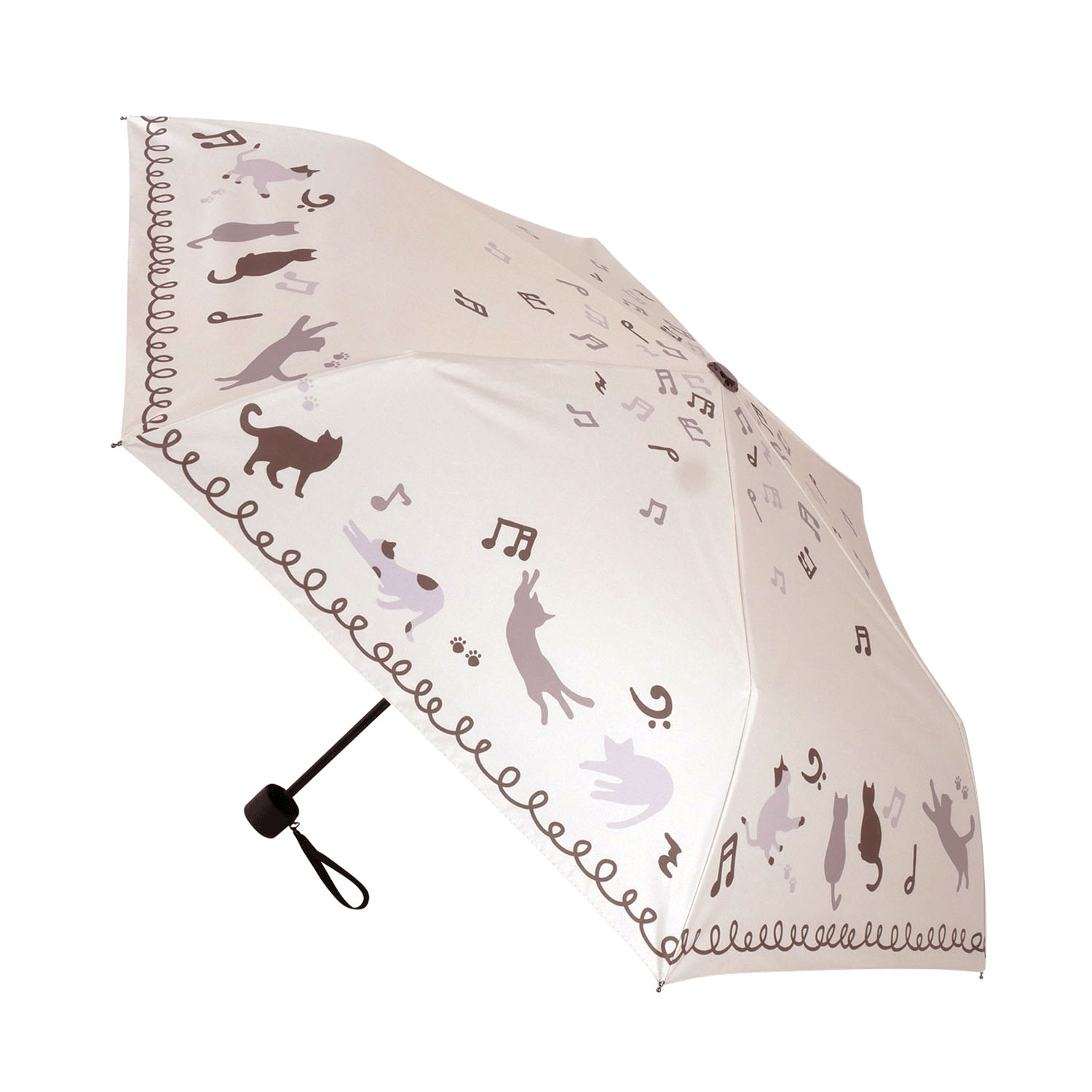 晴雨兼用折りたたみ傘 音符 - 画像2